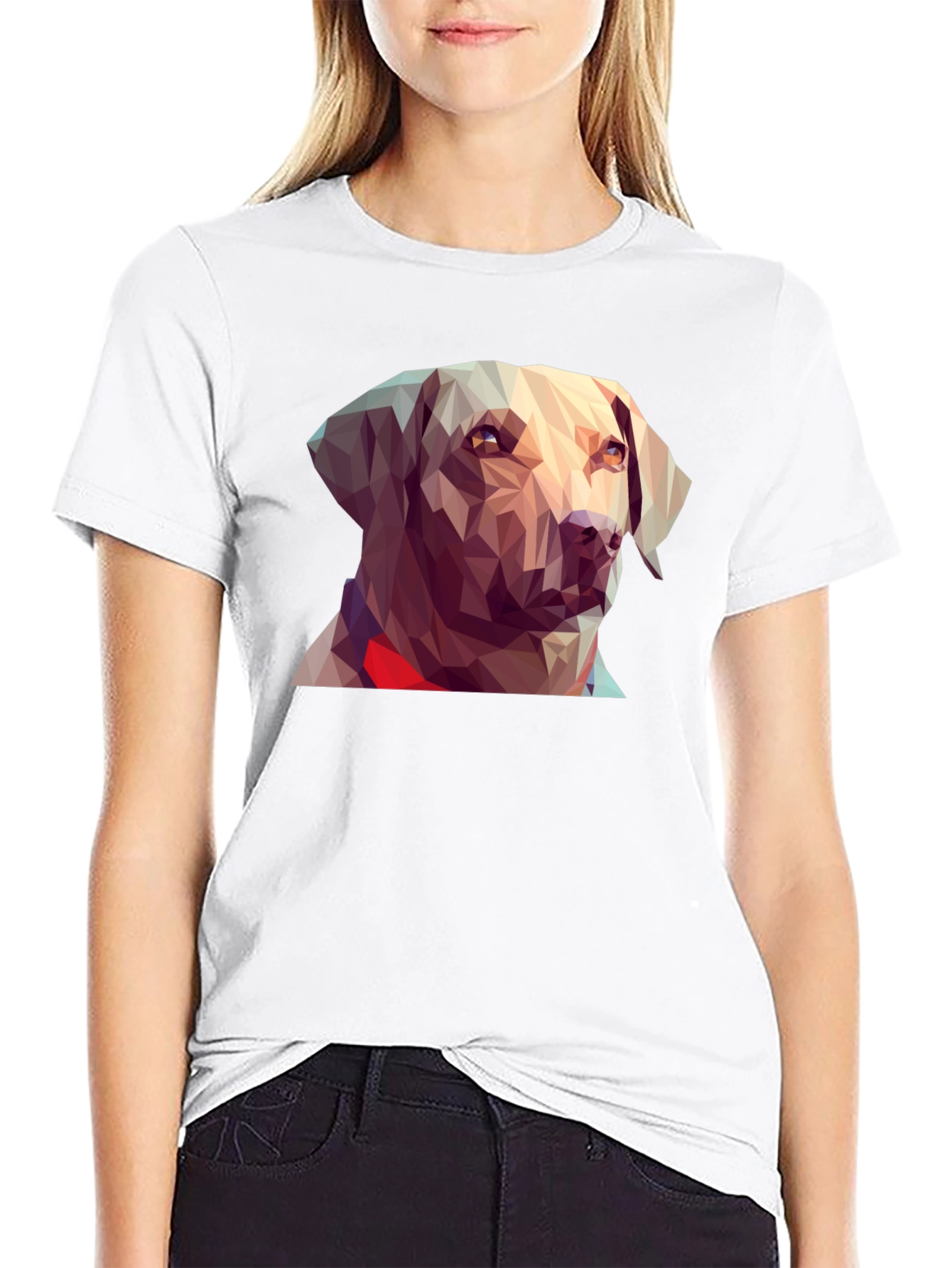 Geometric Dog Graphic Tee - Black T-Shirt