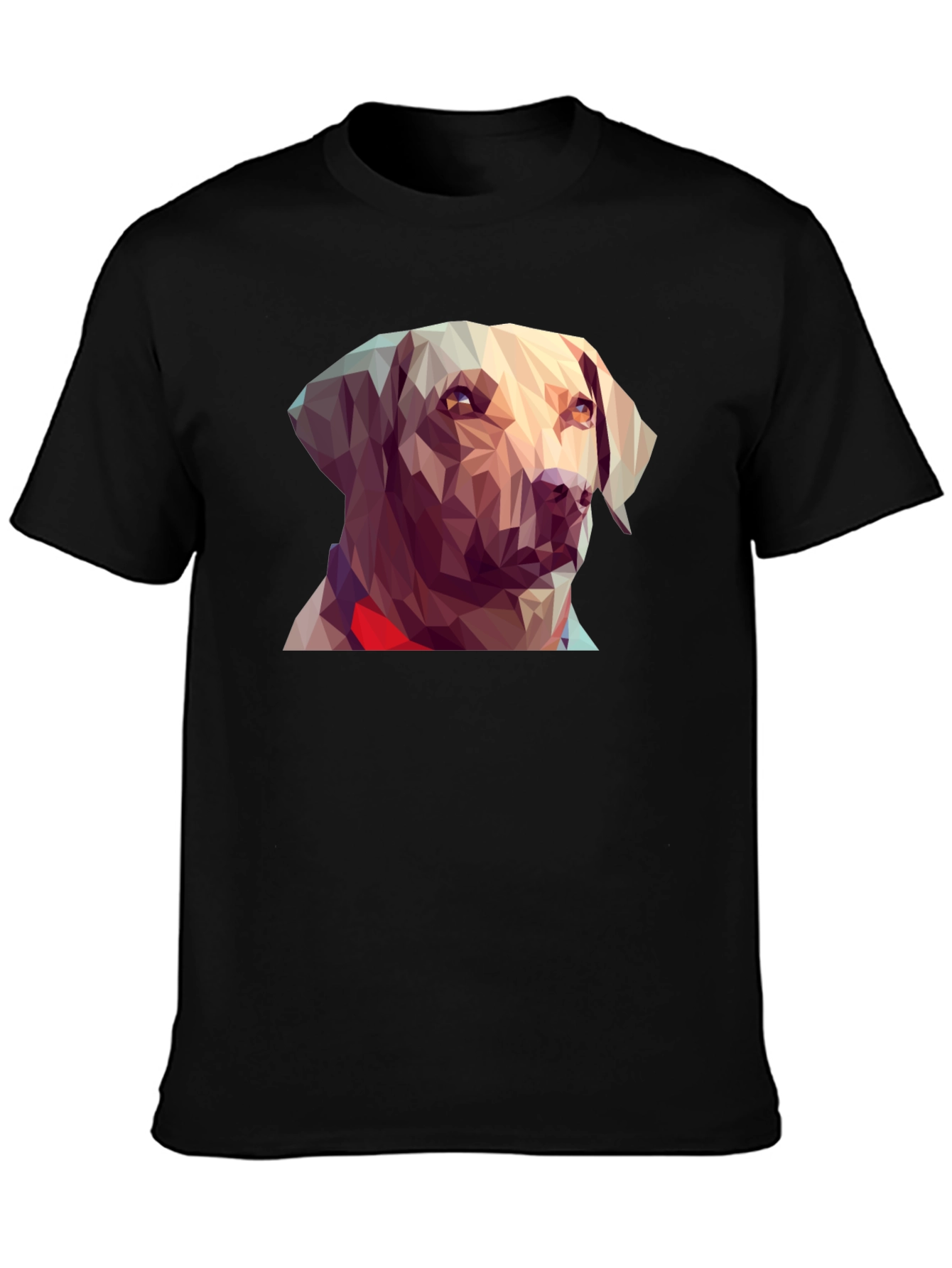 Geometric Dog Graphic Tee - Black T-Shirt