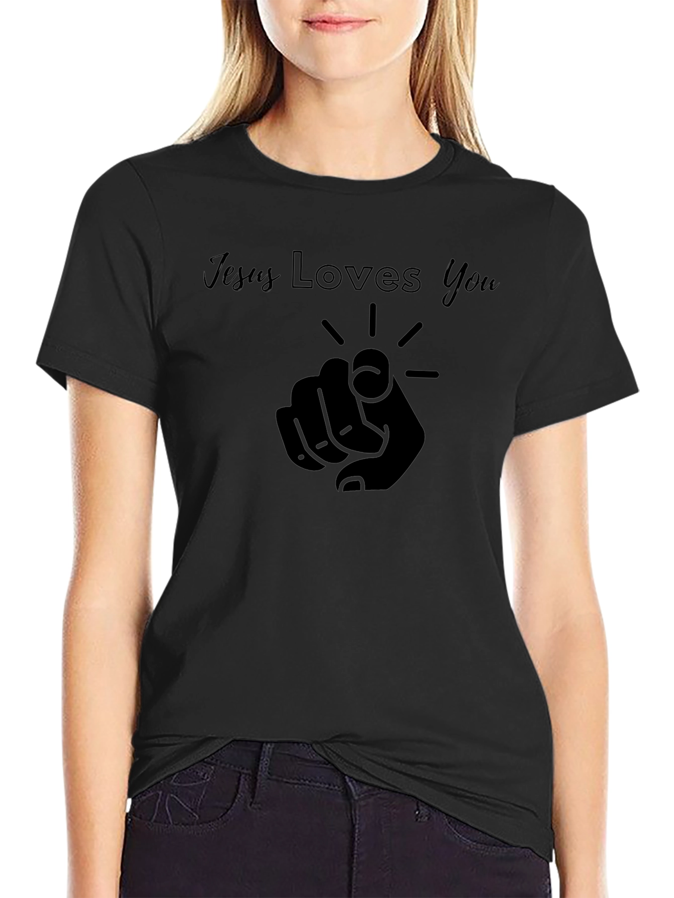 Jesus Loves You Black T-Shirt