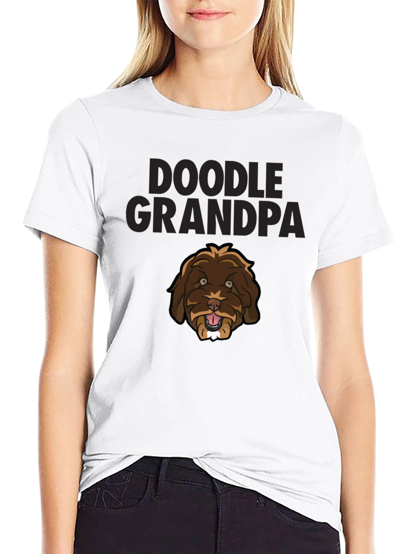 Doodle Grandpa Black T-Shirt