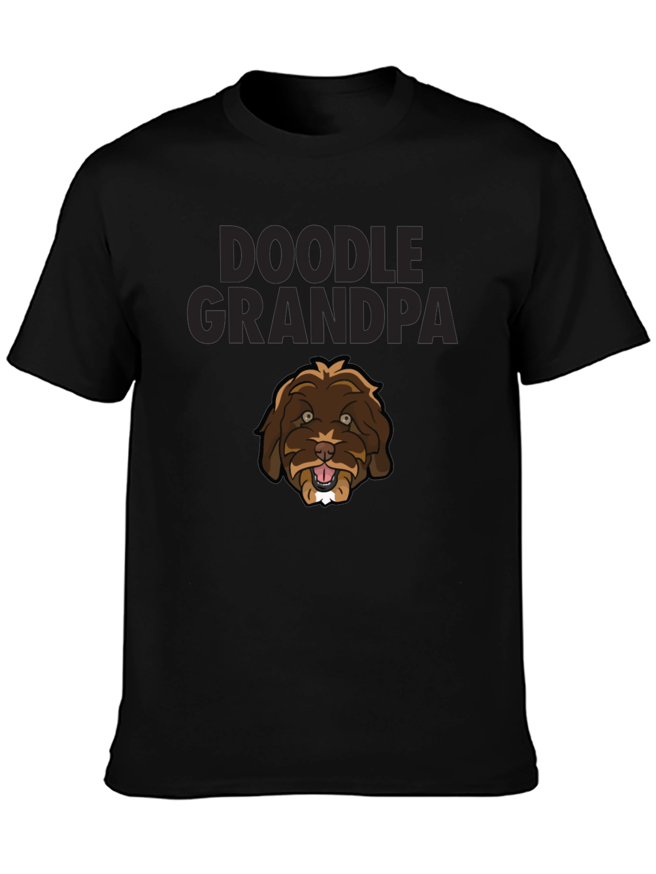 Doodle Grandpa Black T-Shirt