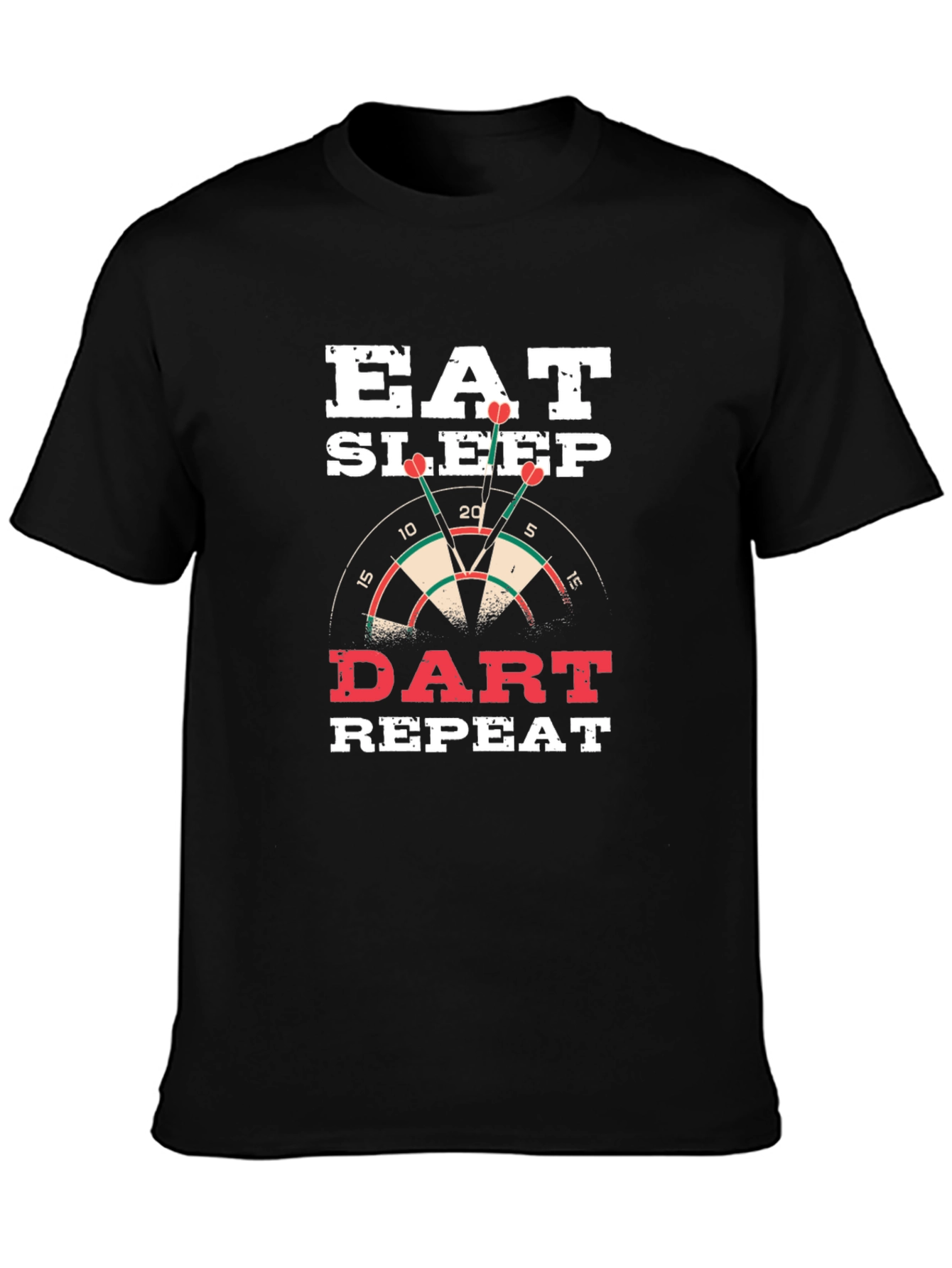 Eat Sleep Dart Repeat Black T-Shirt