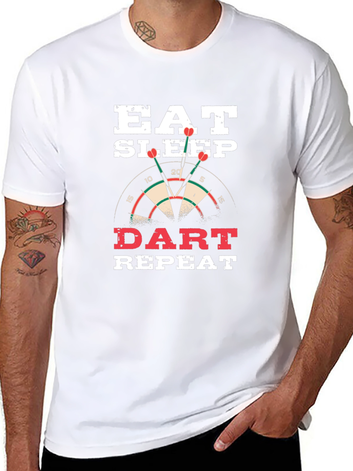 Eat Sleep Dart Repeat Black T-Shirt