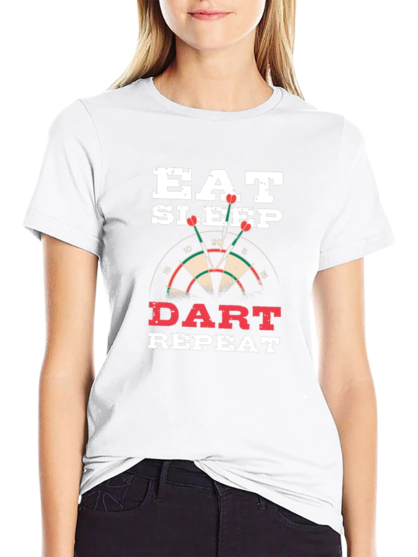 Eat Sleep Dart Repeat Black T-Shirt