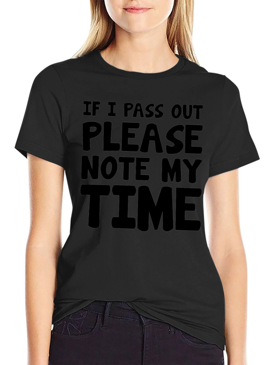 Funny Note My Time Black Graphic Tee