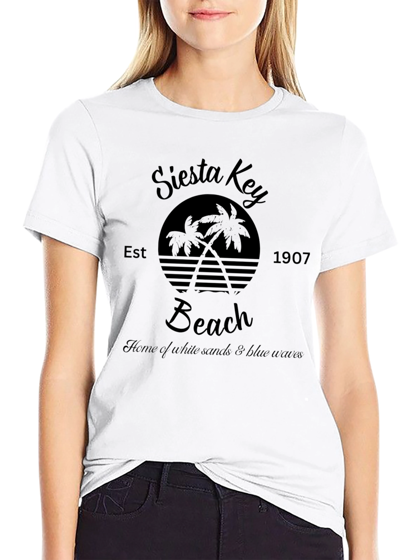 Siesta Key Beach Graphic Tee - Retro Style