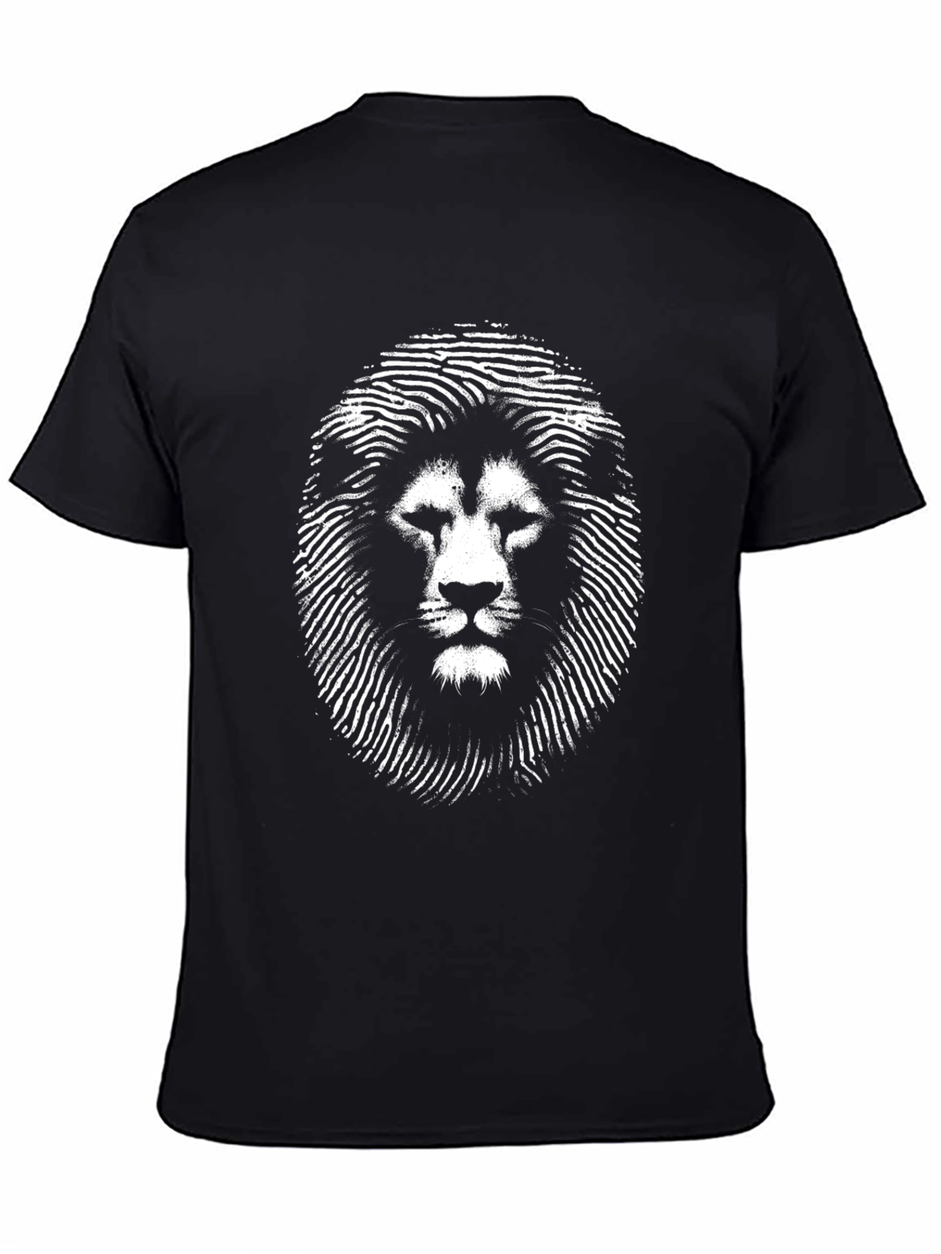 Lion Graphic Tee - Modern Fingerprint Style