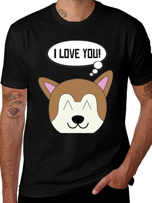 I Love You Dog Graphic Black T-Shirt