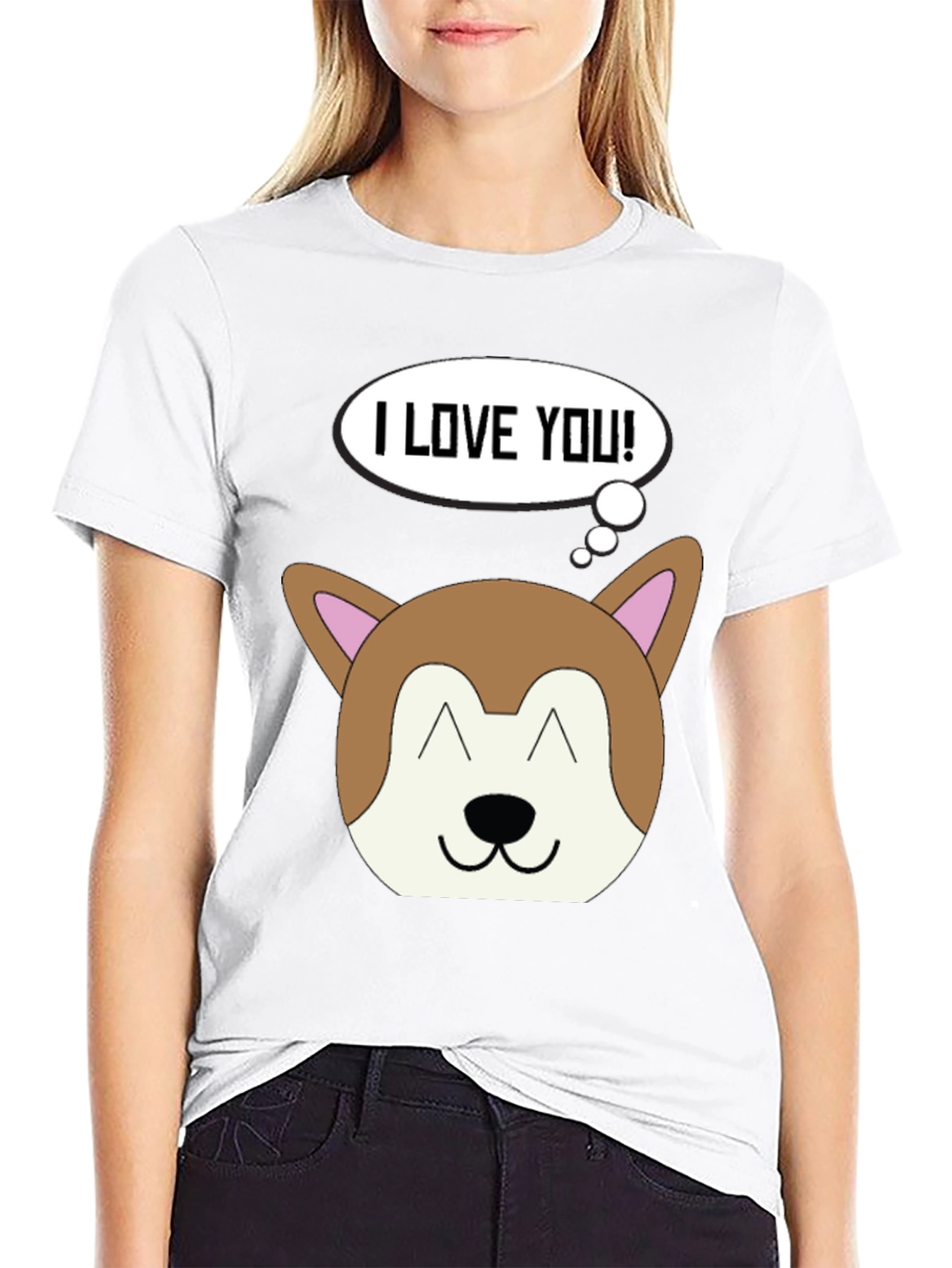 I Love You Dog Graphic Black T-Shirt
