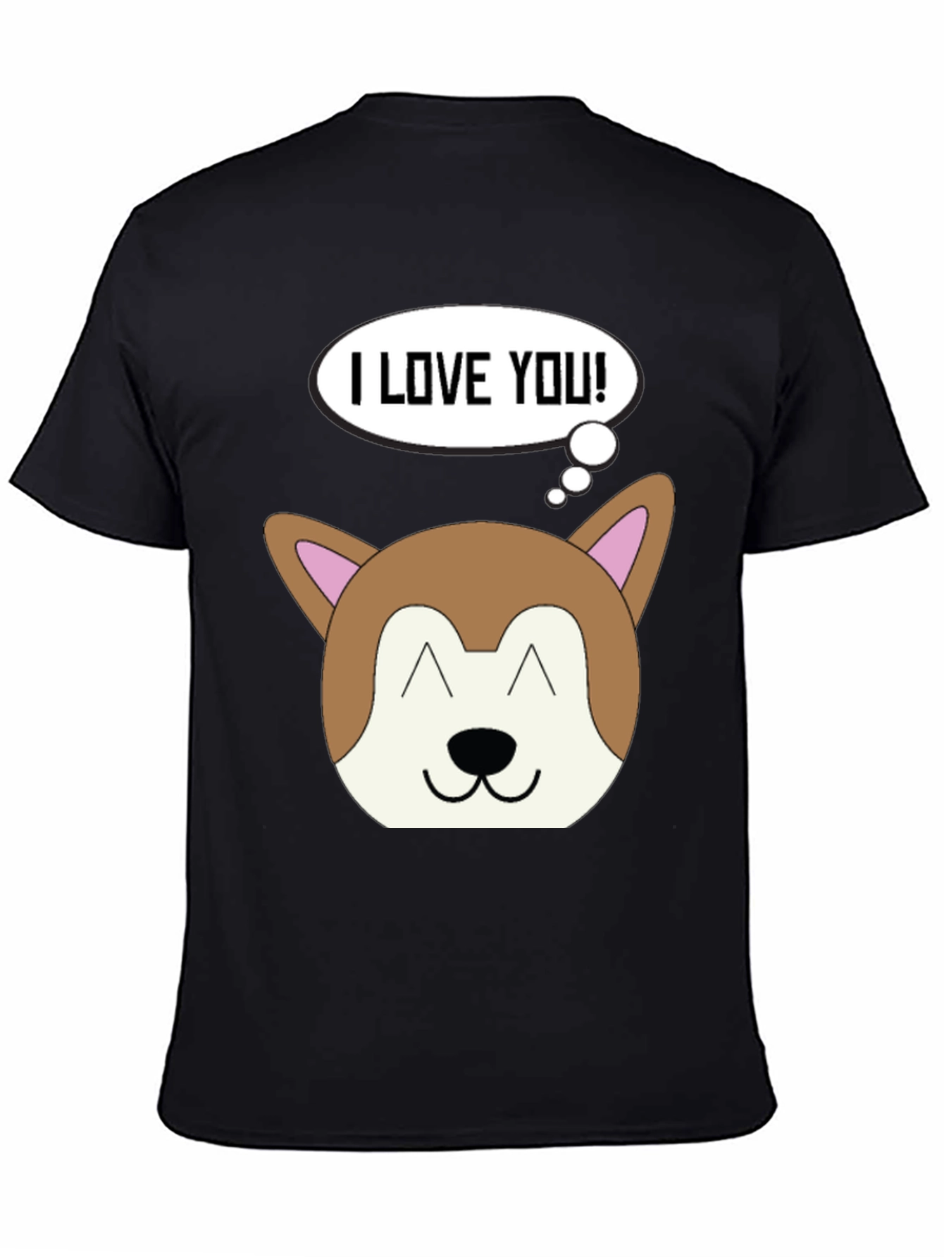 I Love You Dog Graphic Black T-Shirt