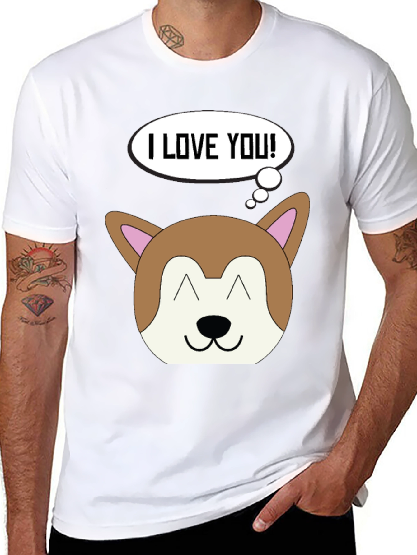 I Love You Dog Graphic Black T-Shirt