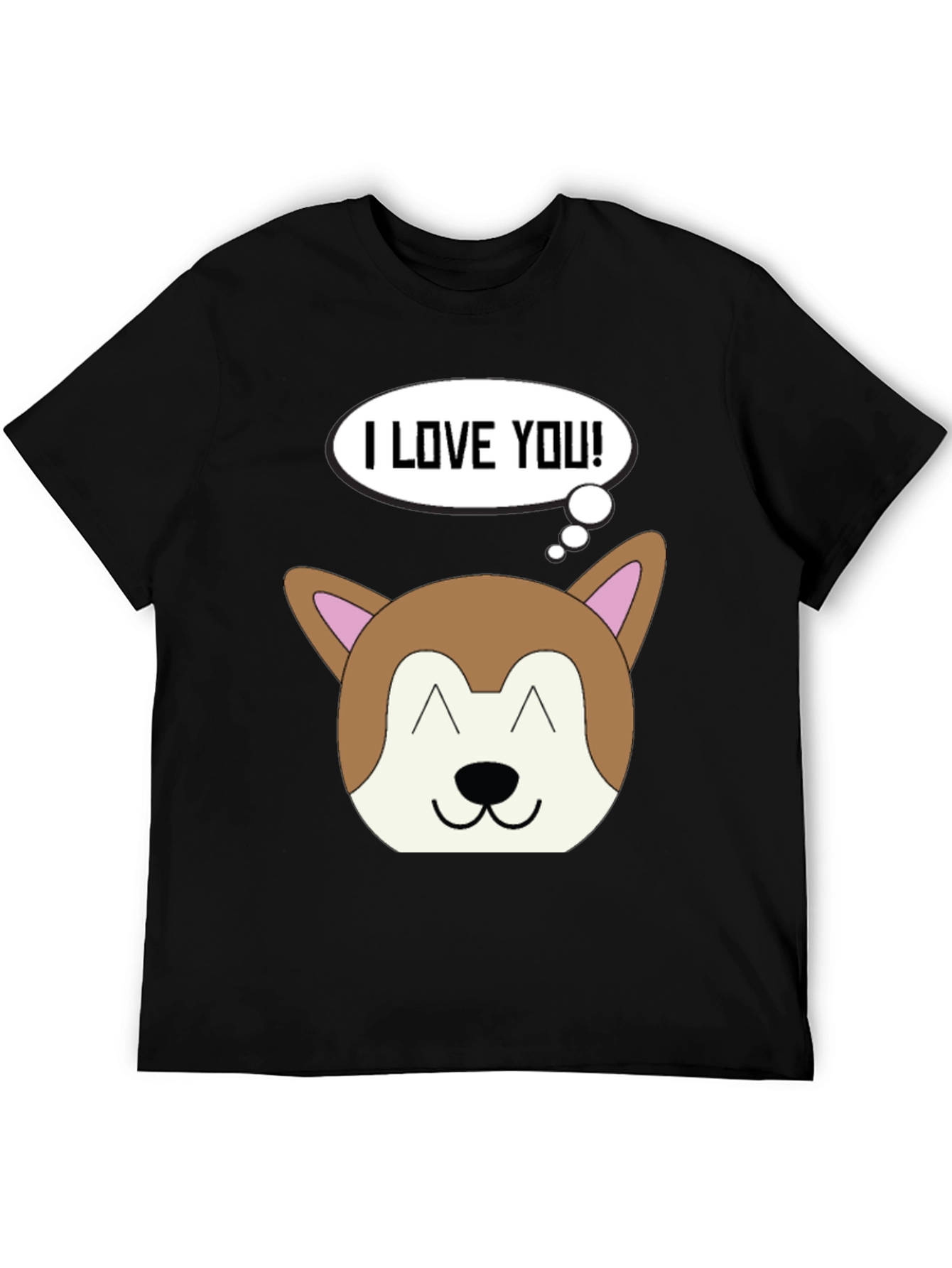 I Love You Dog Graphic Black T-Shirt