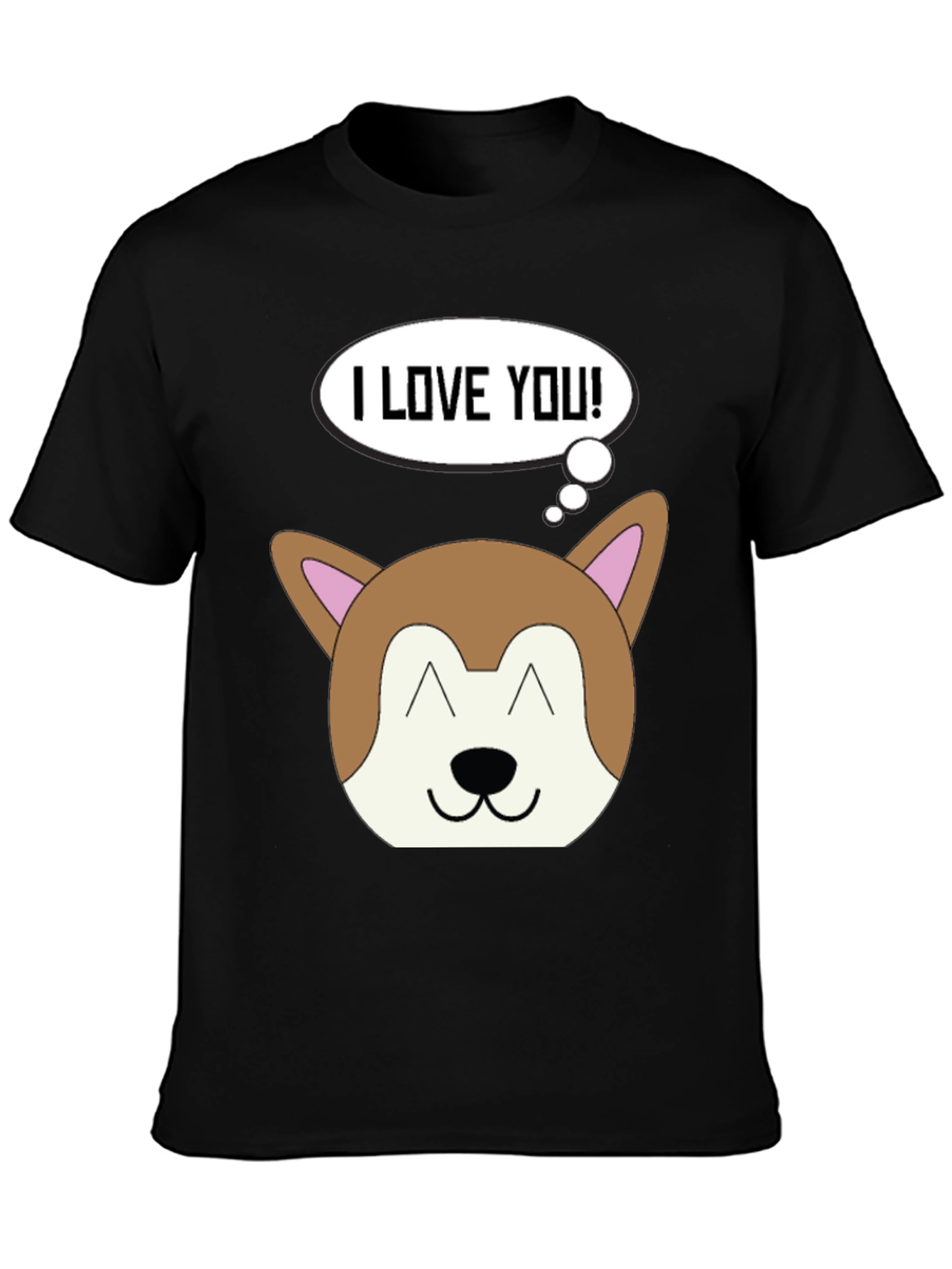 I Love You Dog Graphic Black T-Shirt