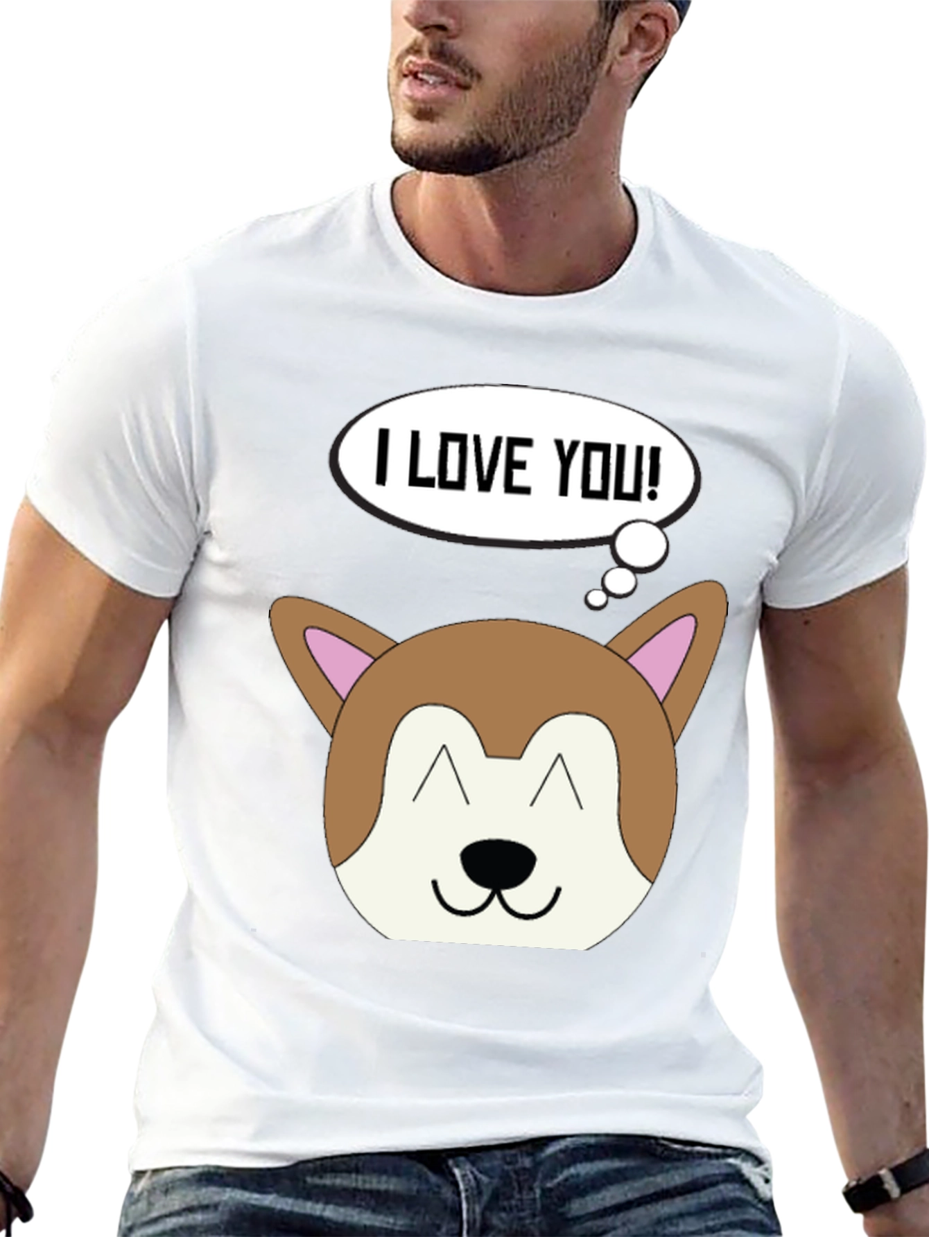 I Love You Dog Graphic Black T-Shirt