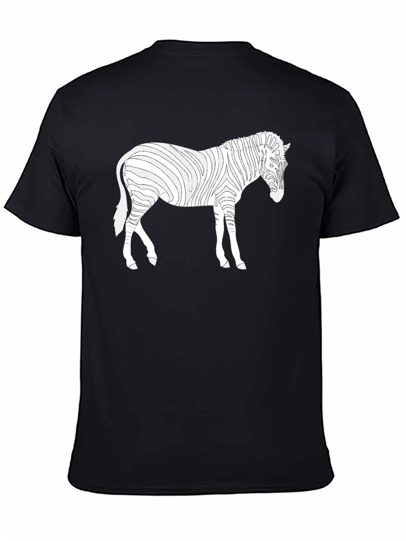 Cool Zebra Graphic Black T-Shirt