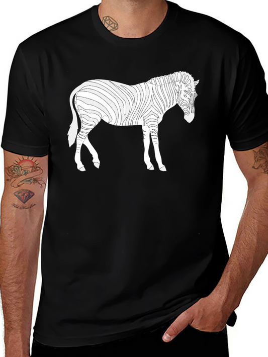Cool Zebra Graphic Black T-Shirt