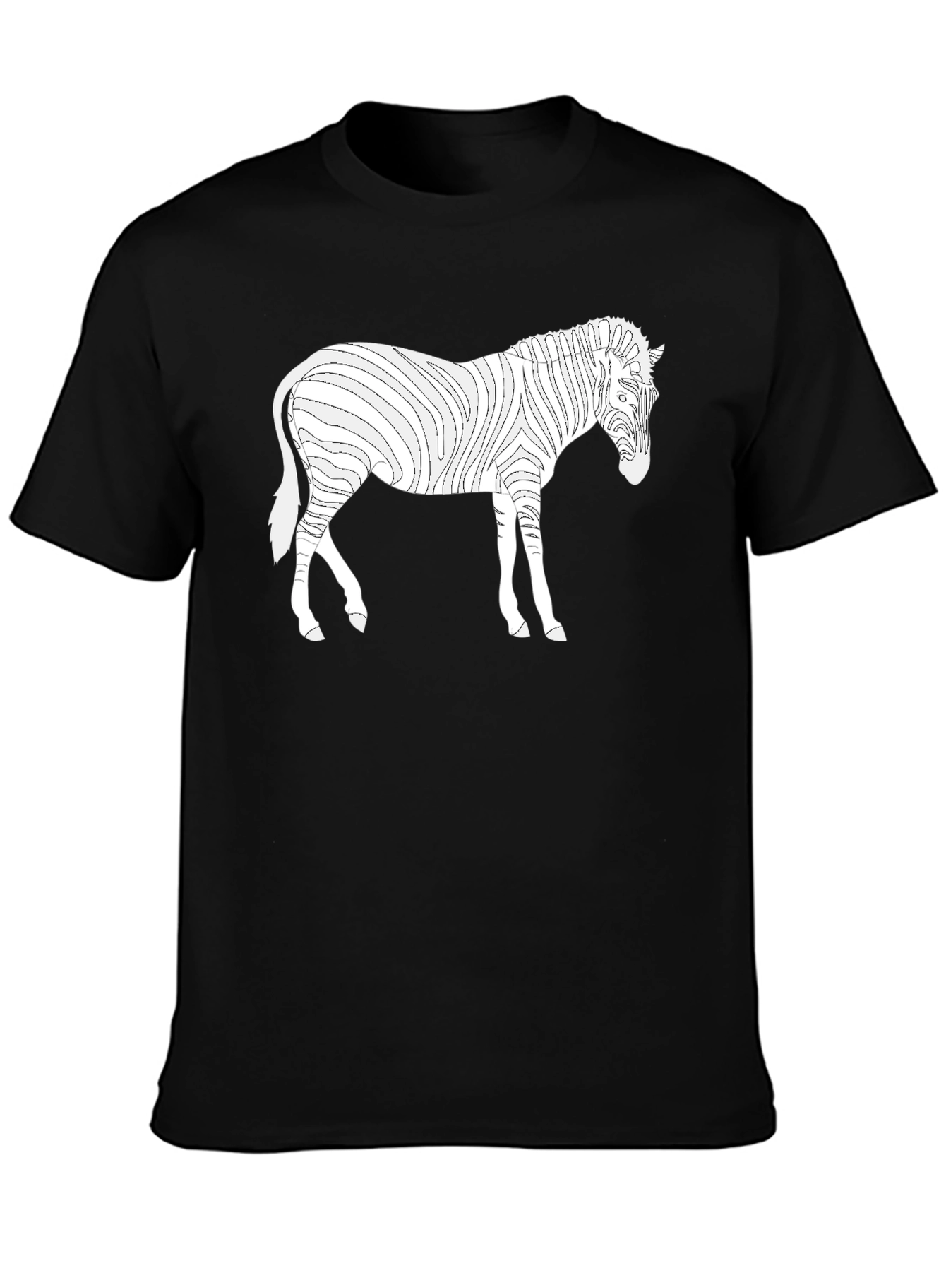 Cool Zebra Graphic Black T-Shirt