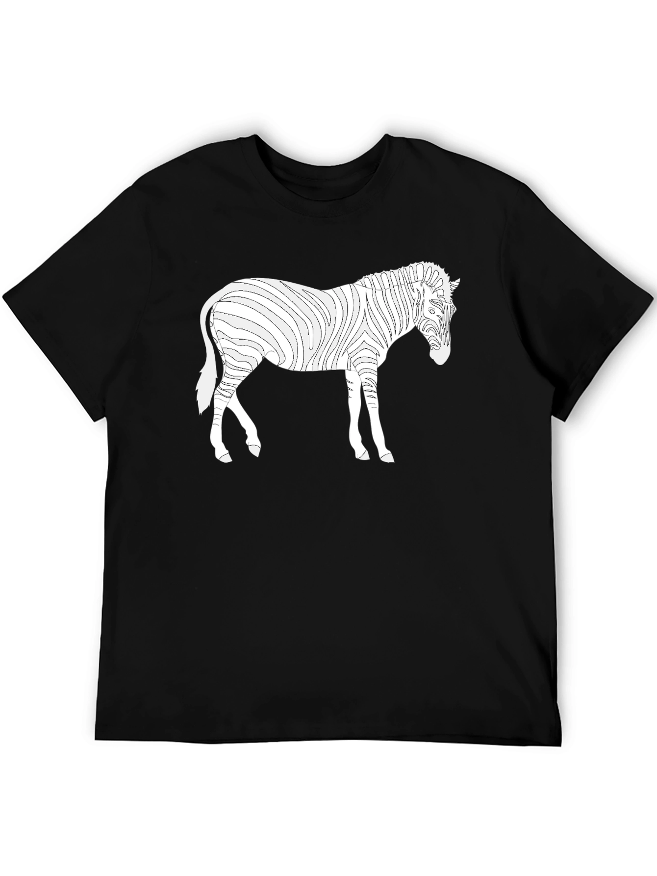 Cool Zebra Graphic Black T-Shirt