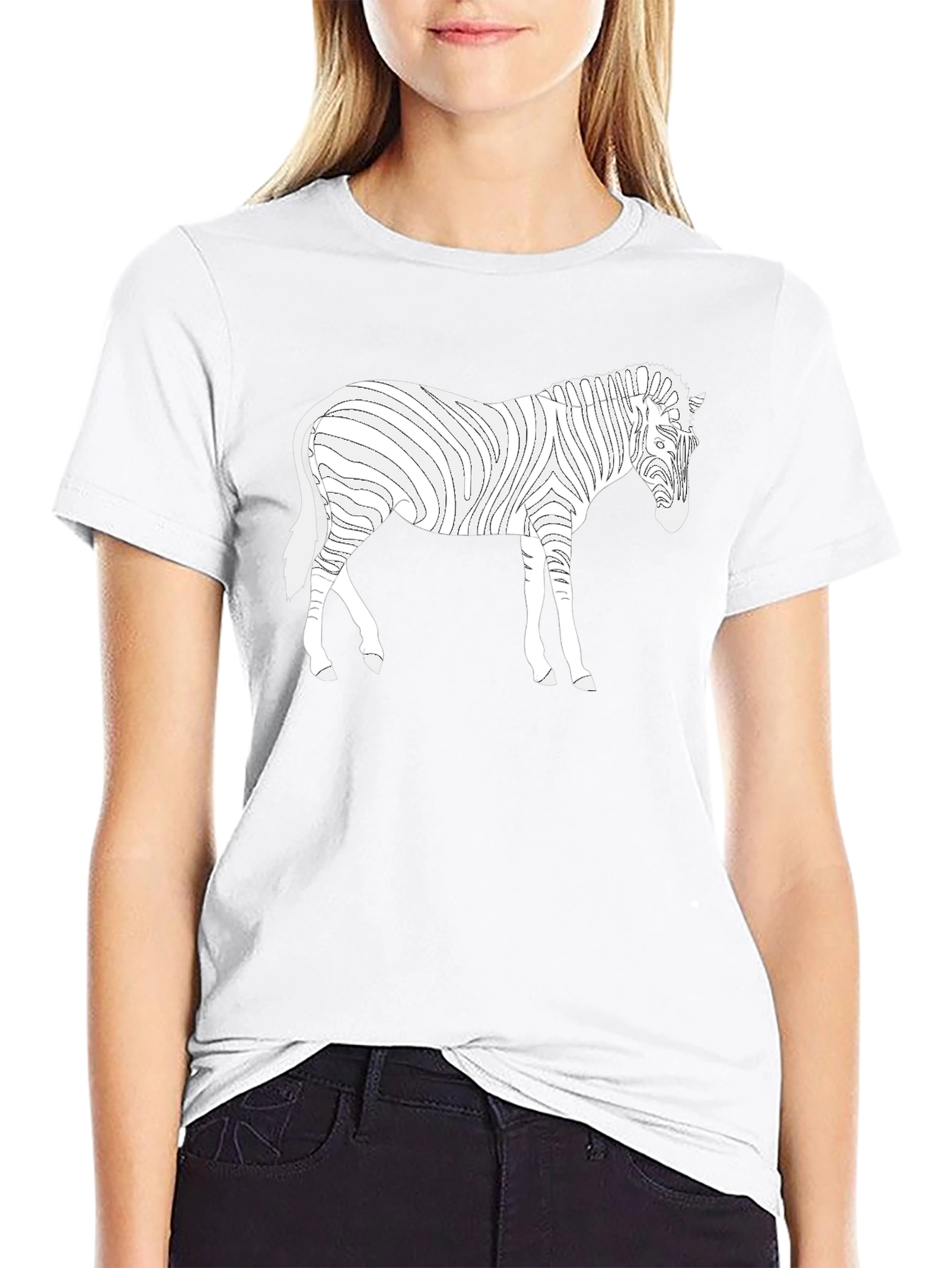Cool Zebra Graphic Black T-Shirt