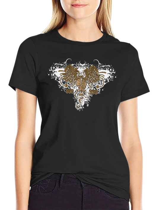 Edgy Graphic Tee: Wings & Skull Design