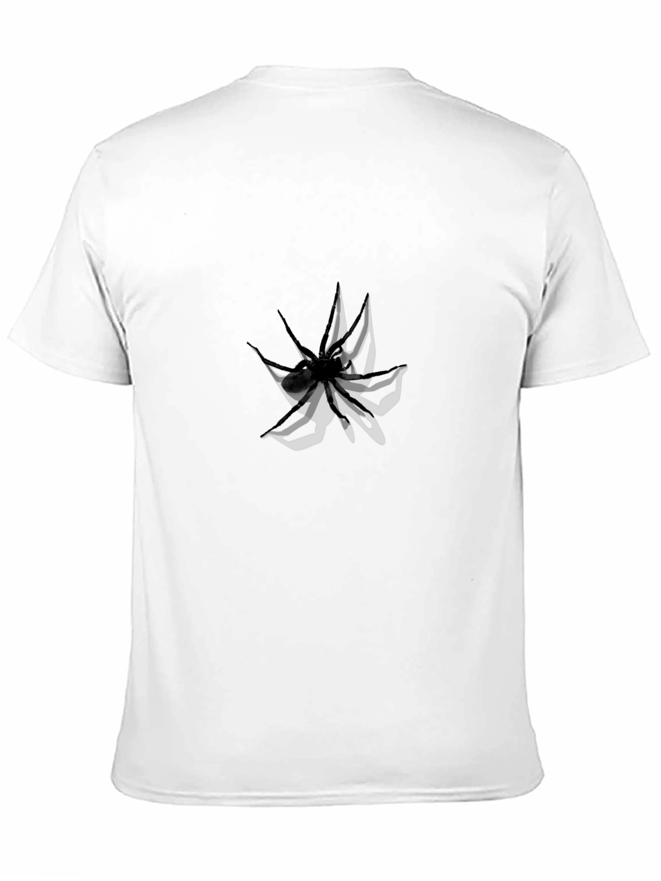 Mens Graphic Tee: Abstract Spider Design Black Cotton
