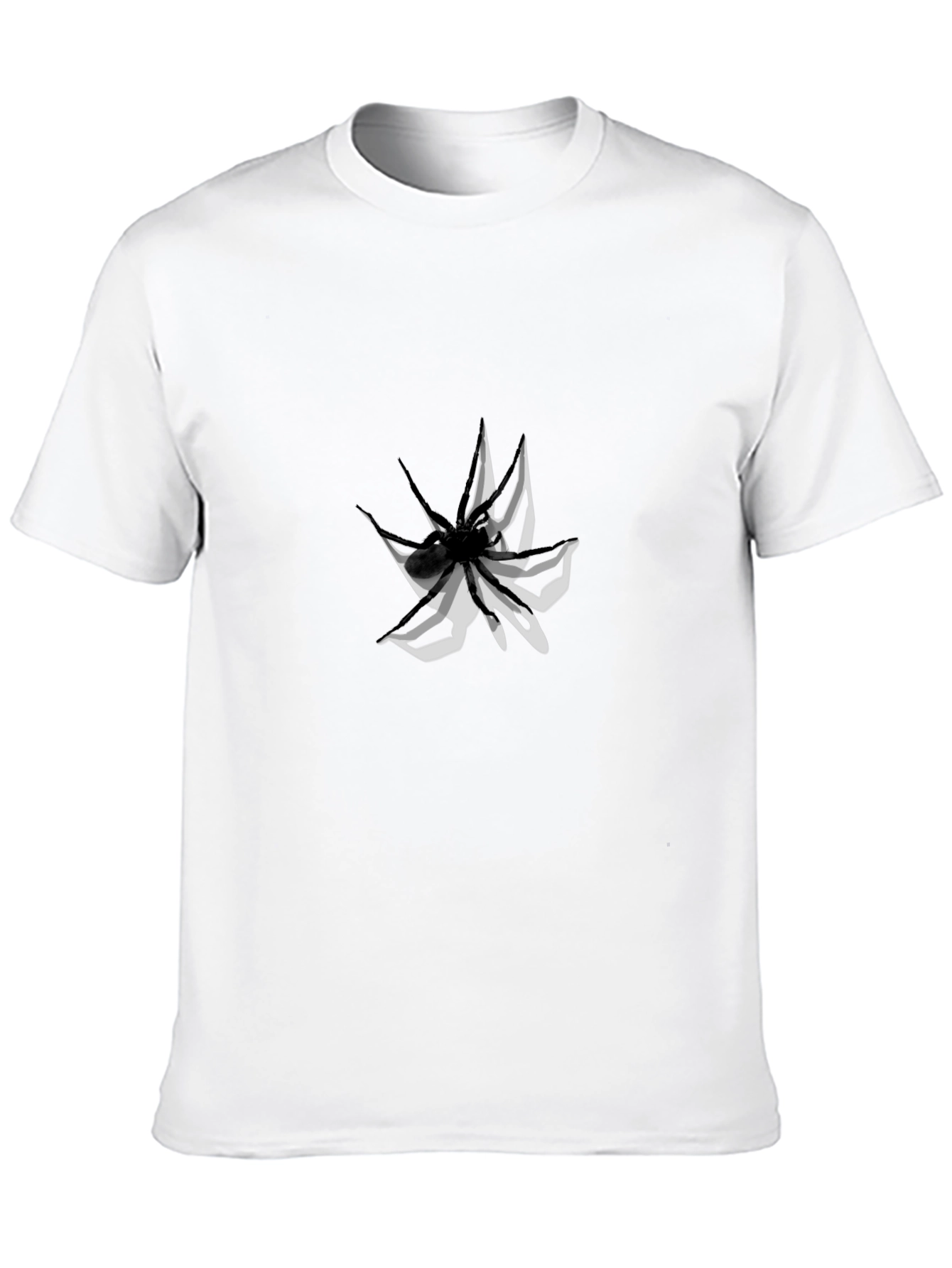 Mens Graphic Tee: Abstract Spider Design Black Cotton