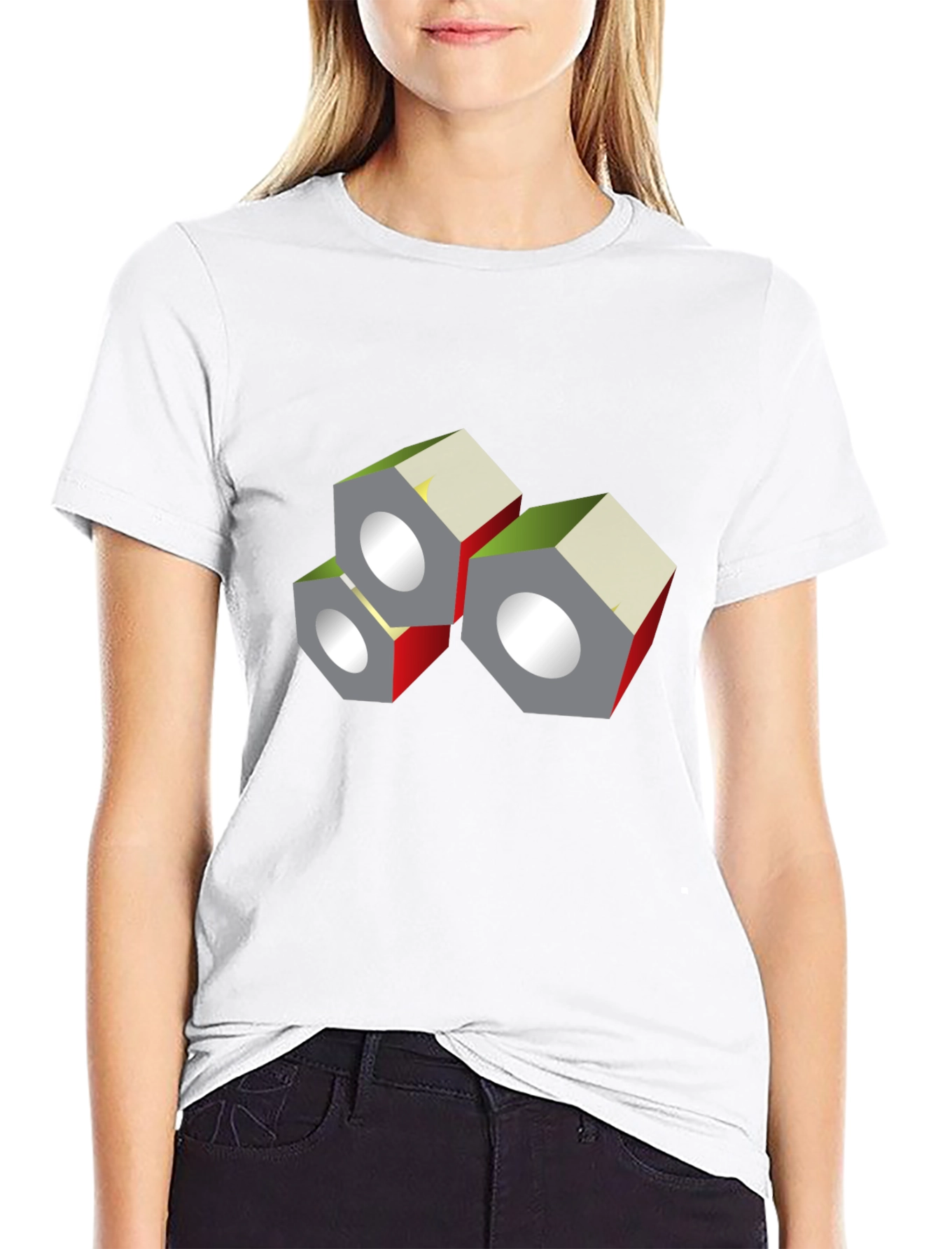 Abstract Nuts Graphic Black T-Shirt