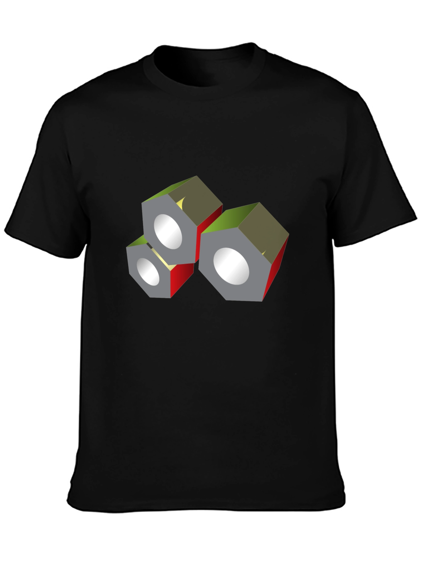 Abstract Nuts Graphic Black T-Shirt