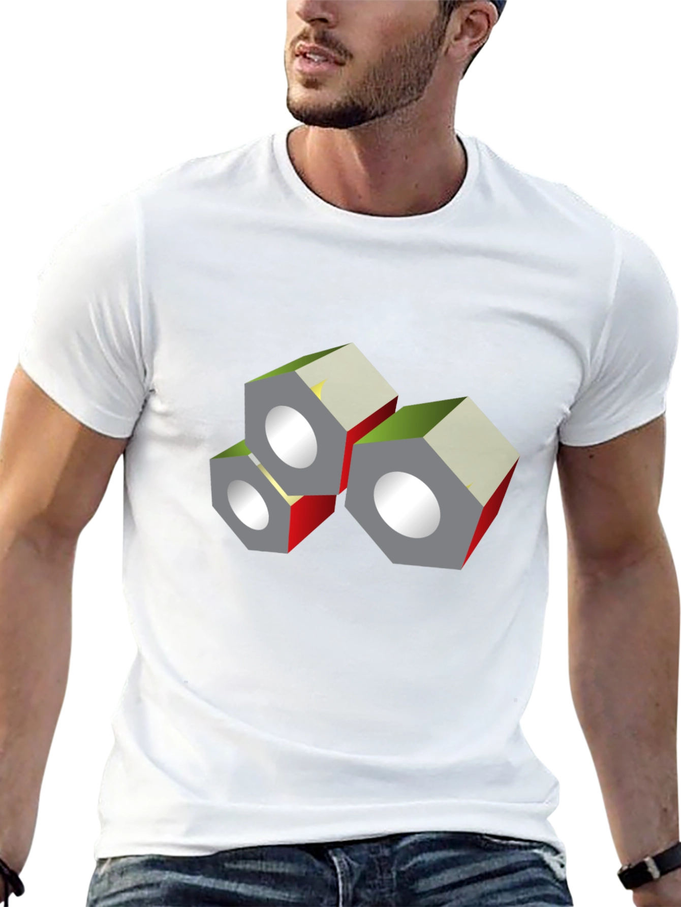 Abstract Nuts Graphic Black T-Shirt