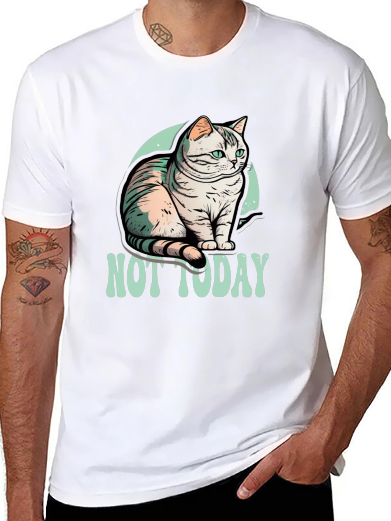 Not Today Cat Graphic T-Shirt