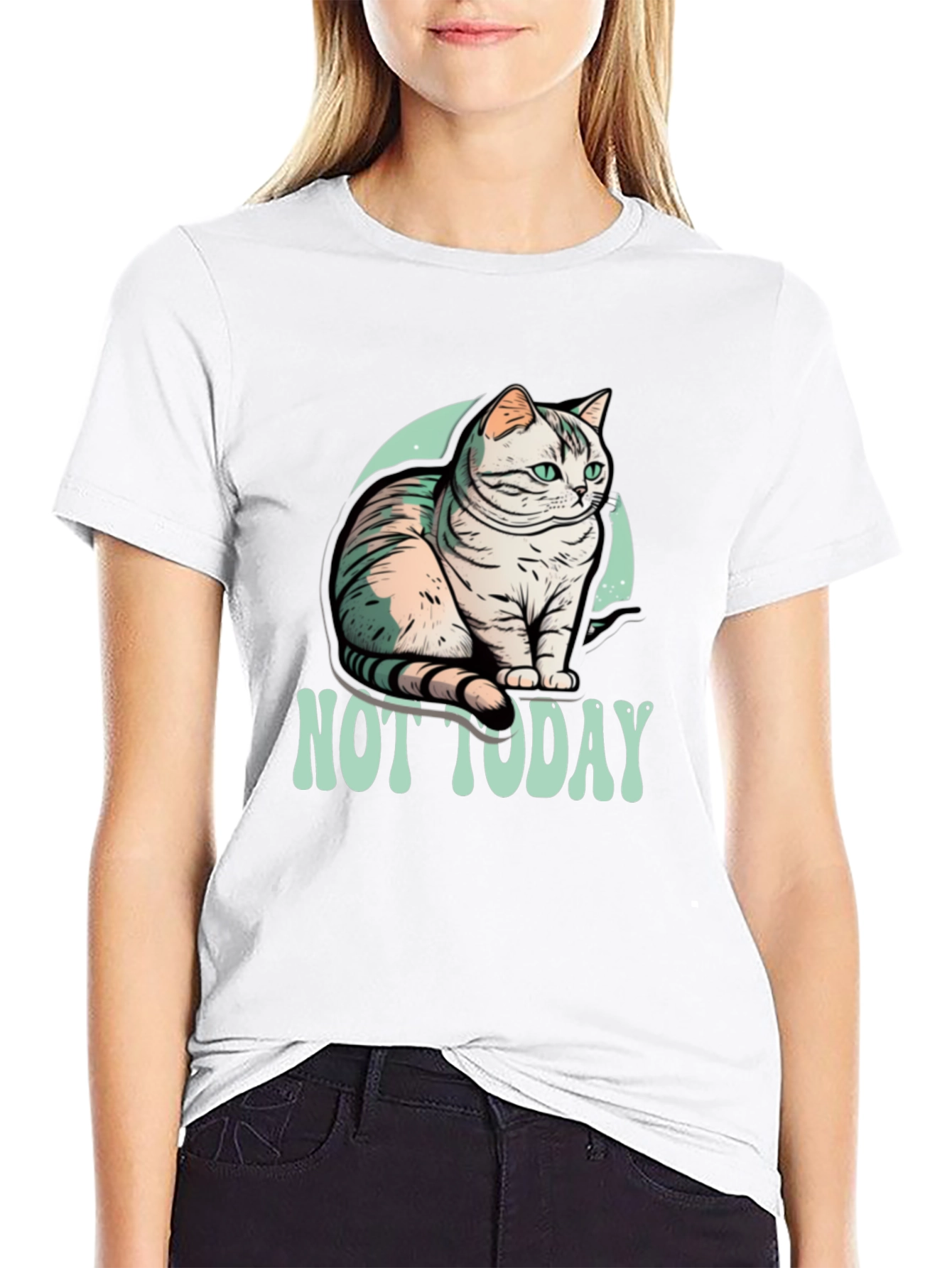 Not Today Cat Graphic T-Shirt