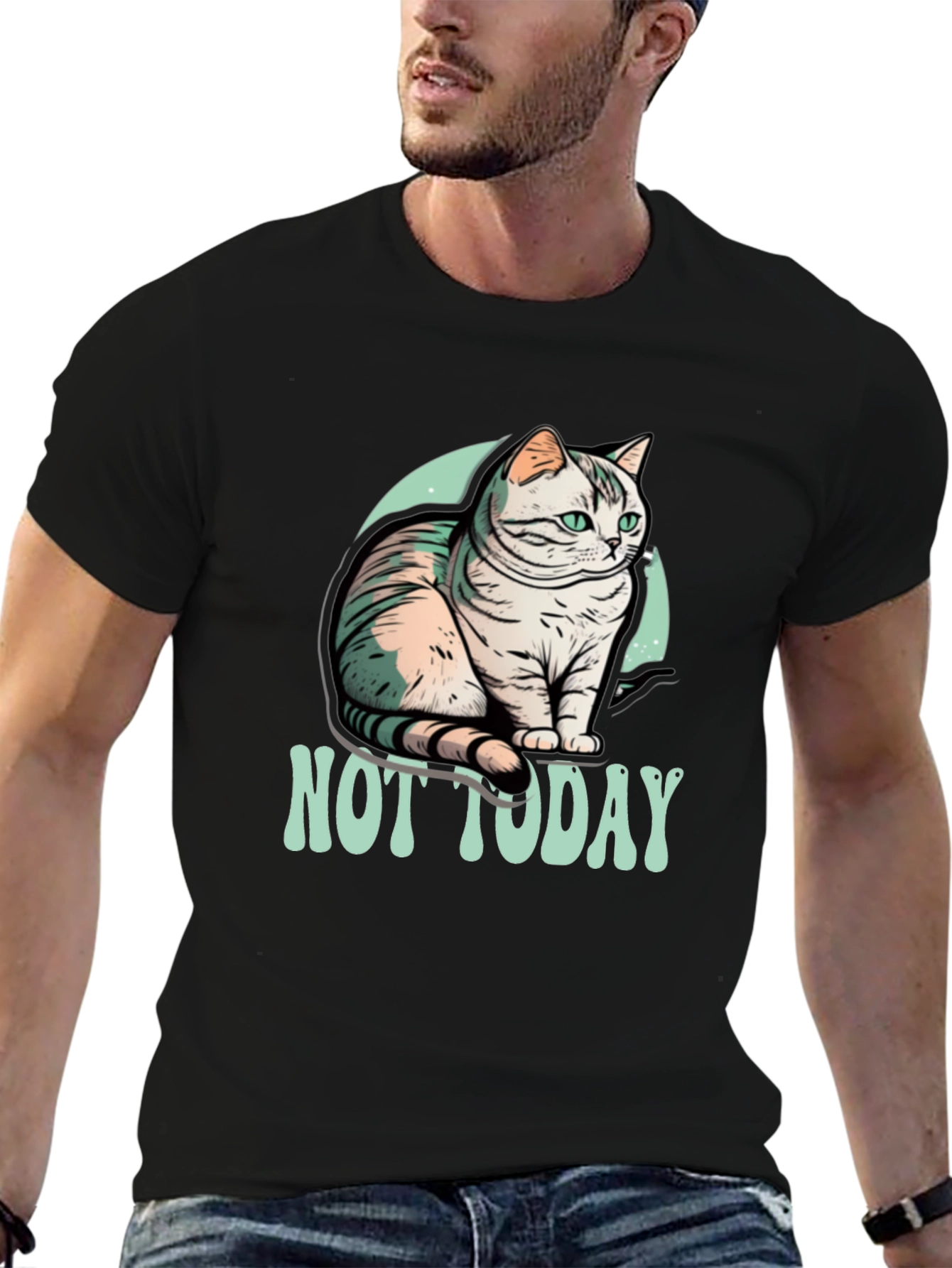 Not Today Cat Graphic T-Shirt