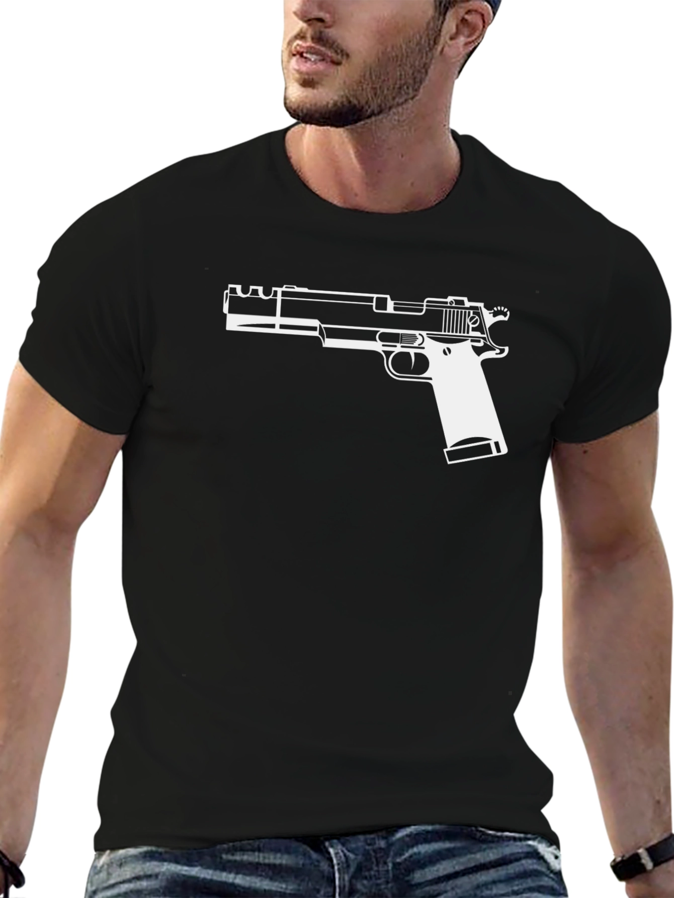 Gun Graphic Tee - Cool Firearm Design T-Shirt