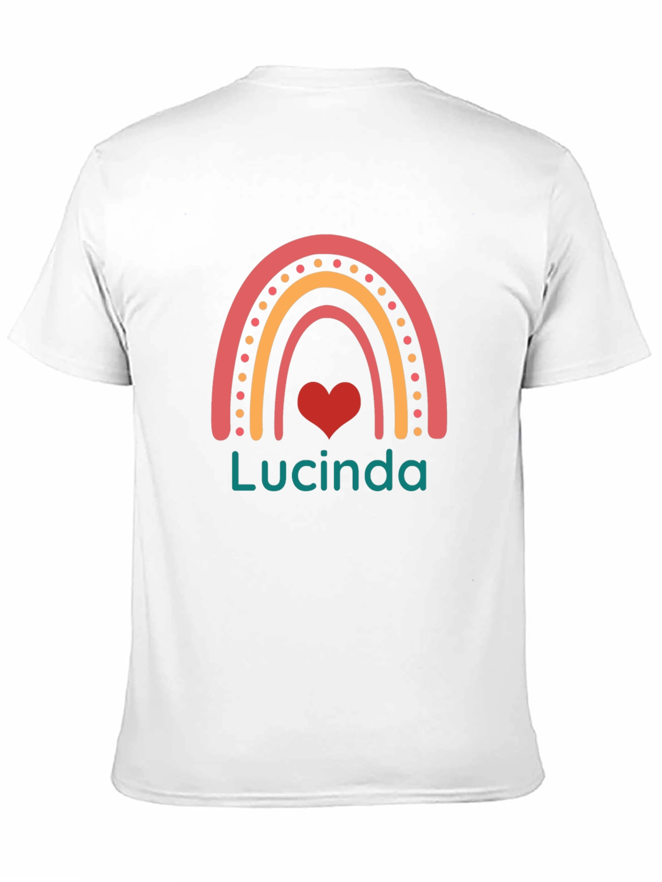 Personalized Rainbow Heart T-Shirt - Lucinda