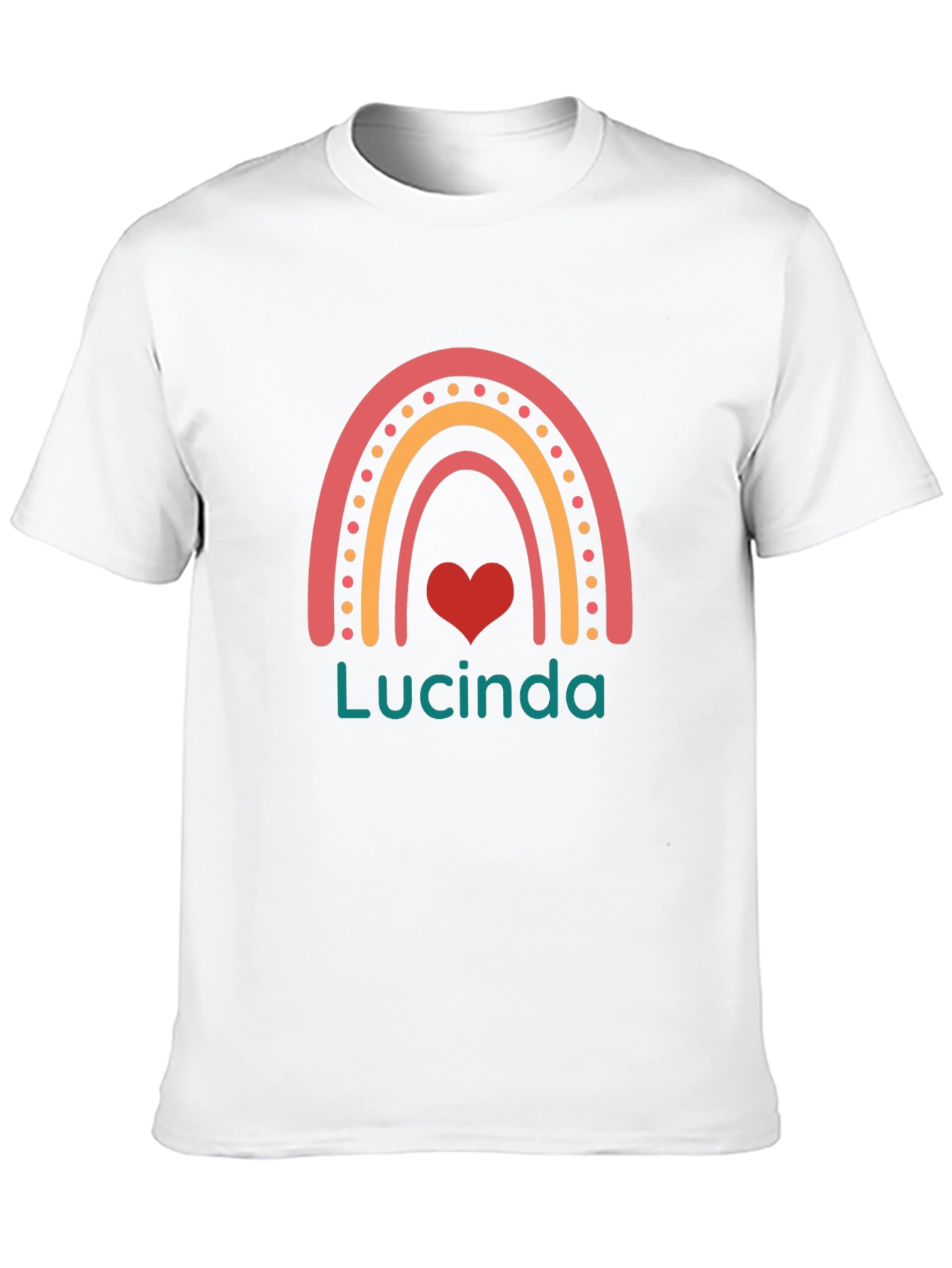 Personalized Rainbow Heart T-Shirt - Lucinda