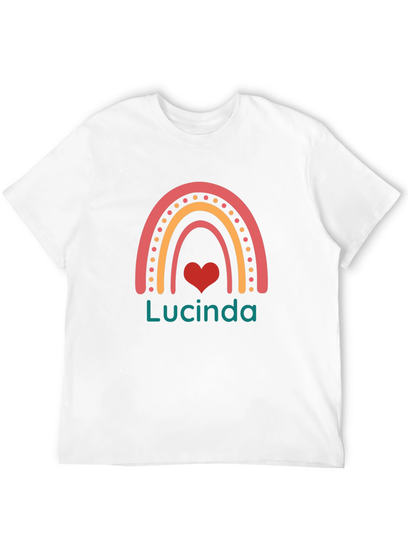Personalized Rainbow Heart T-Shirt - Lucinda