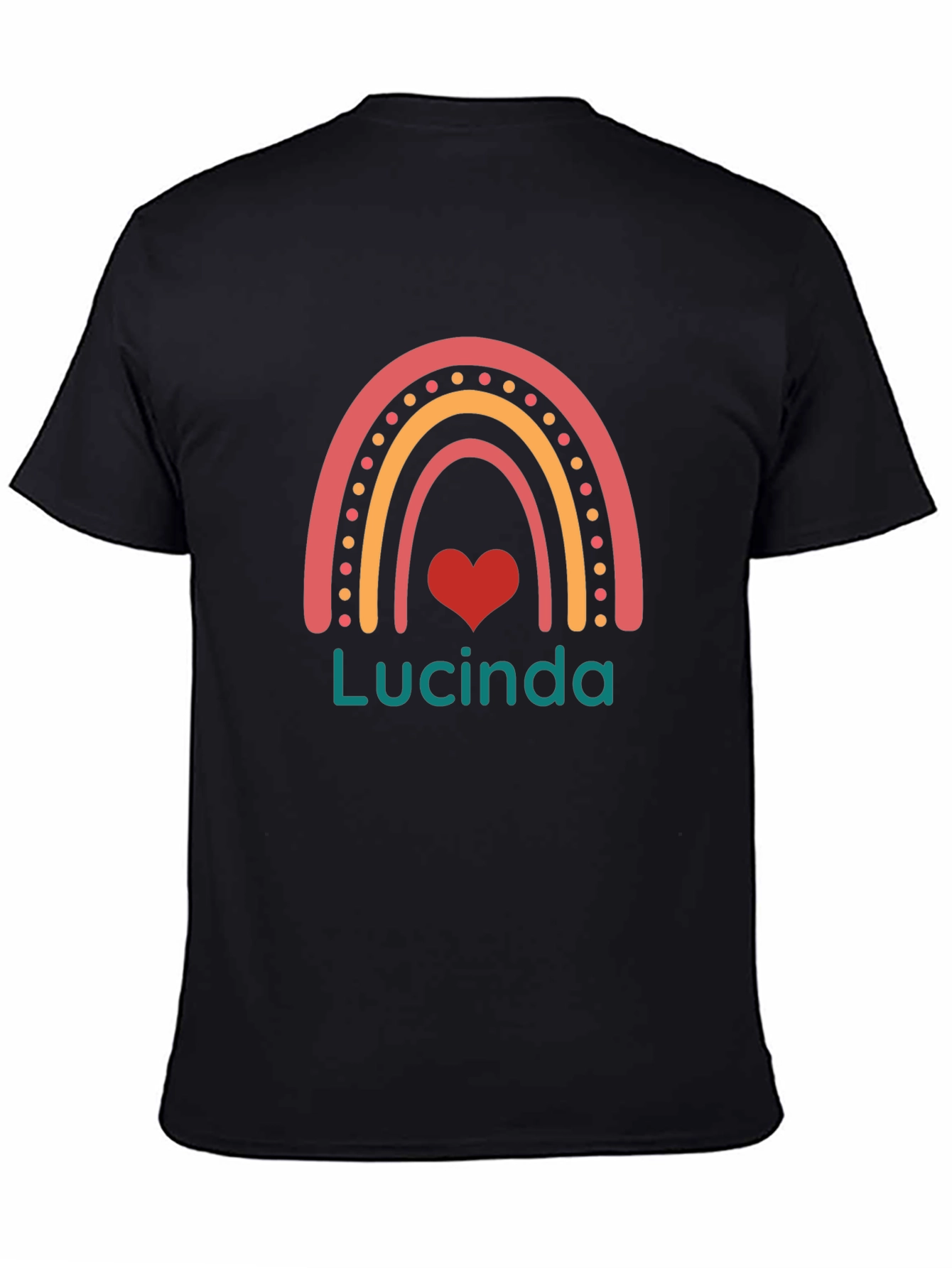 Personalized Rainbow Heart T-Shirt - Lucinda
