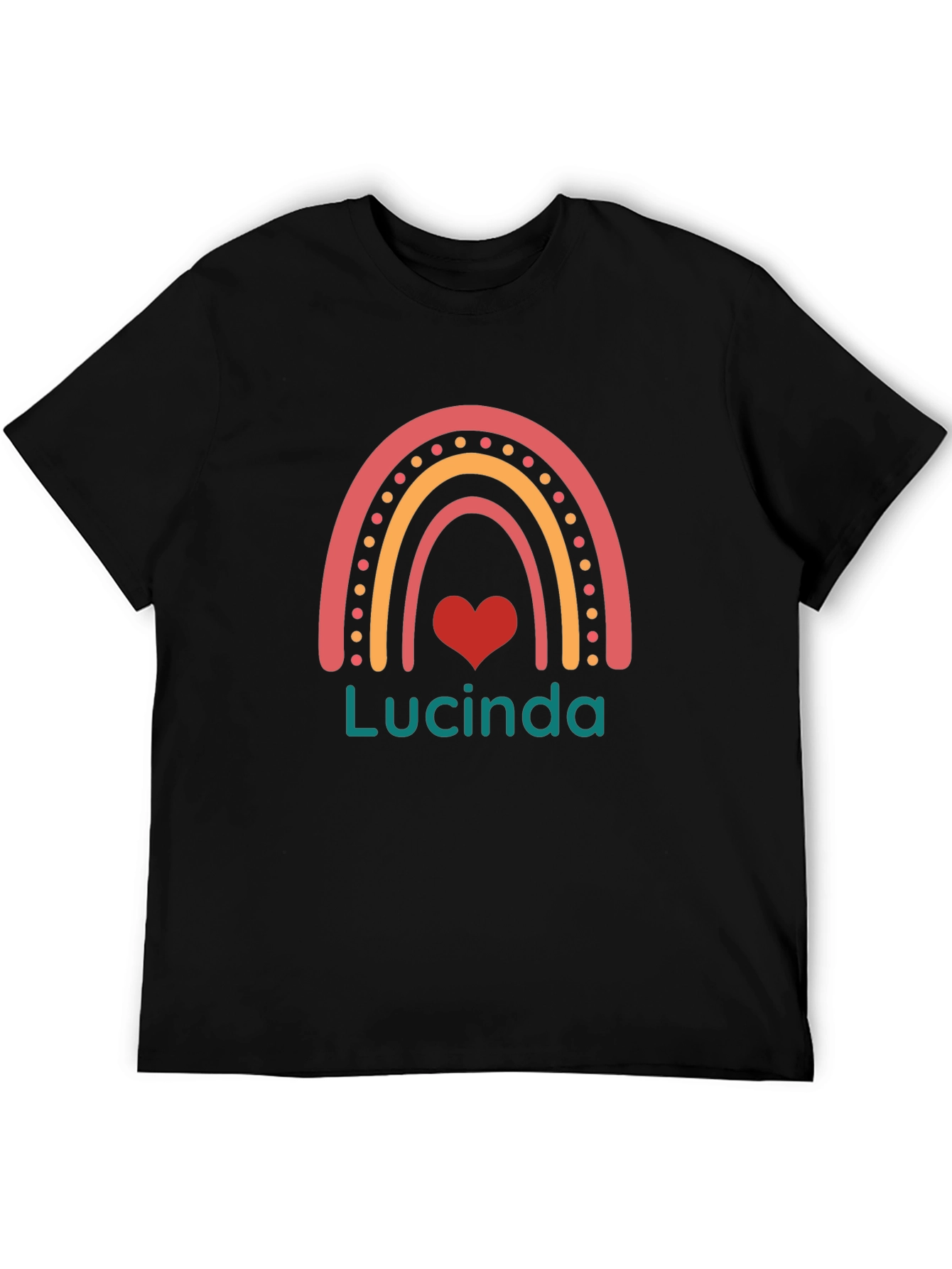 Personalized Rainbow Heart T-Shirt - Lucinda