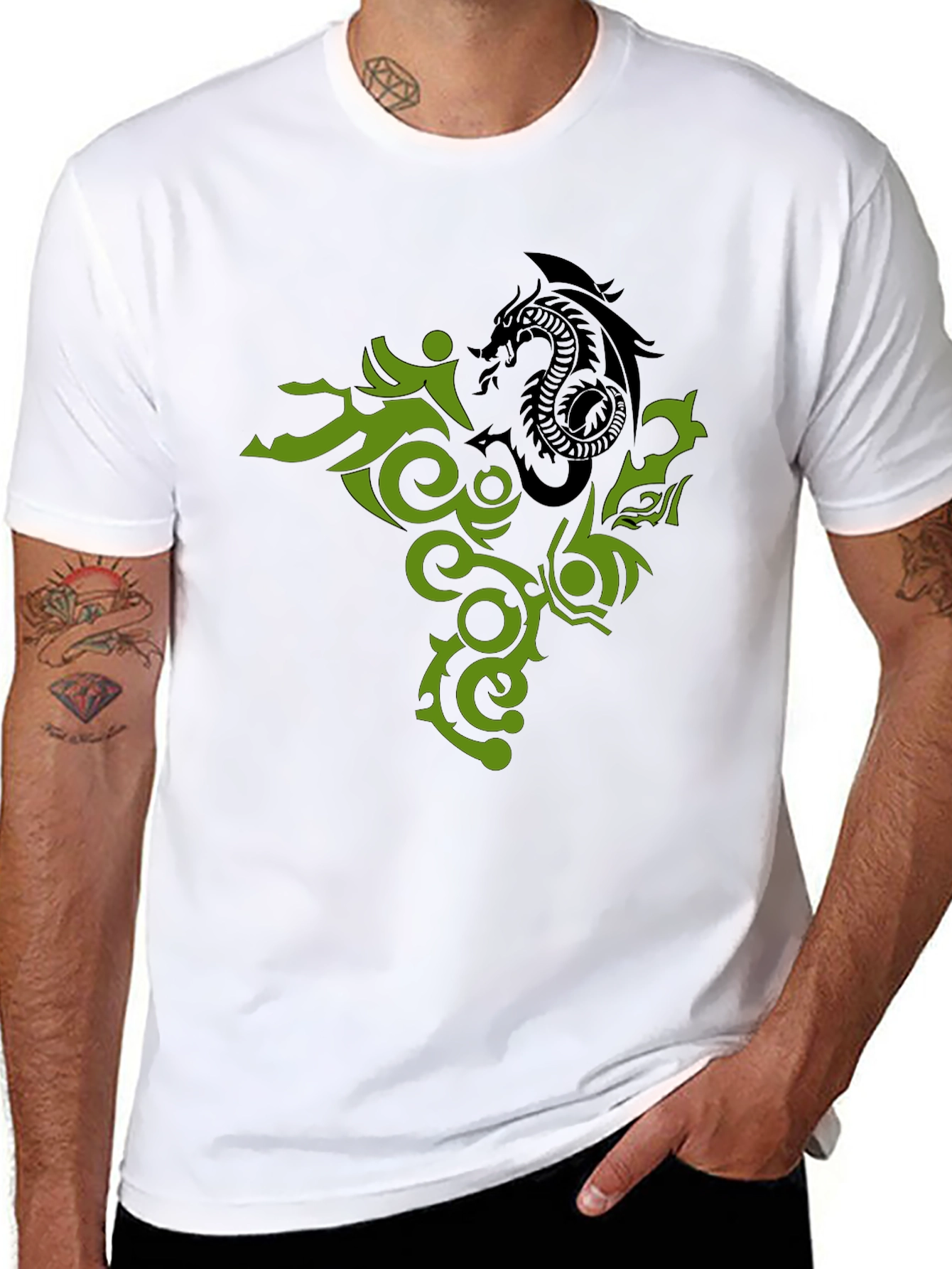 Dragon Tattoo Graphic Black T-Shirt