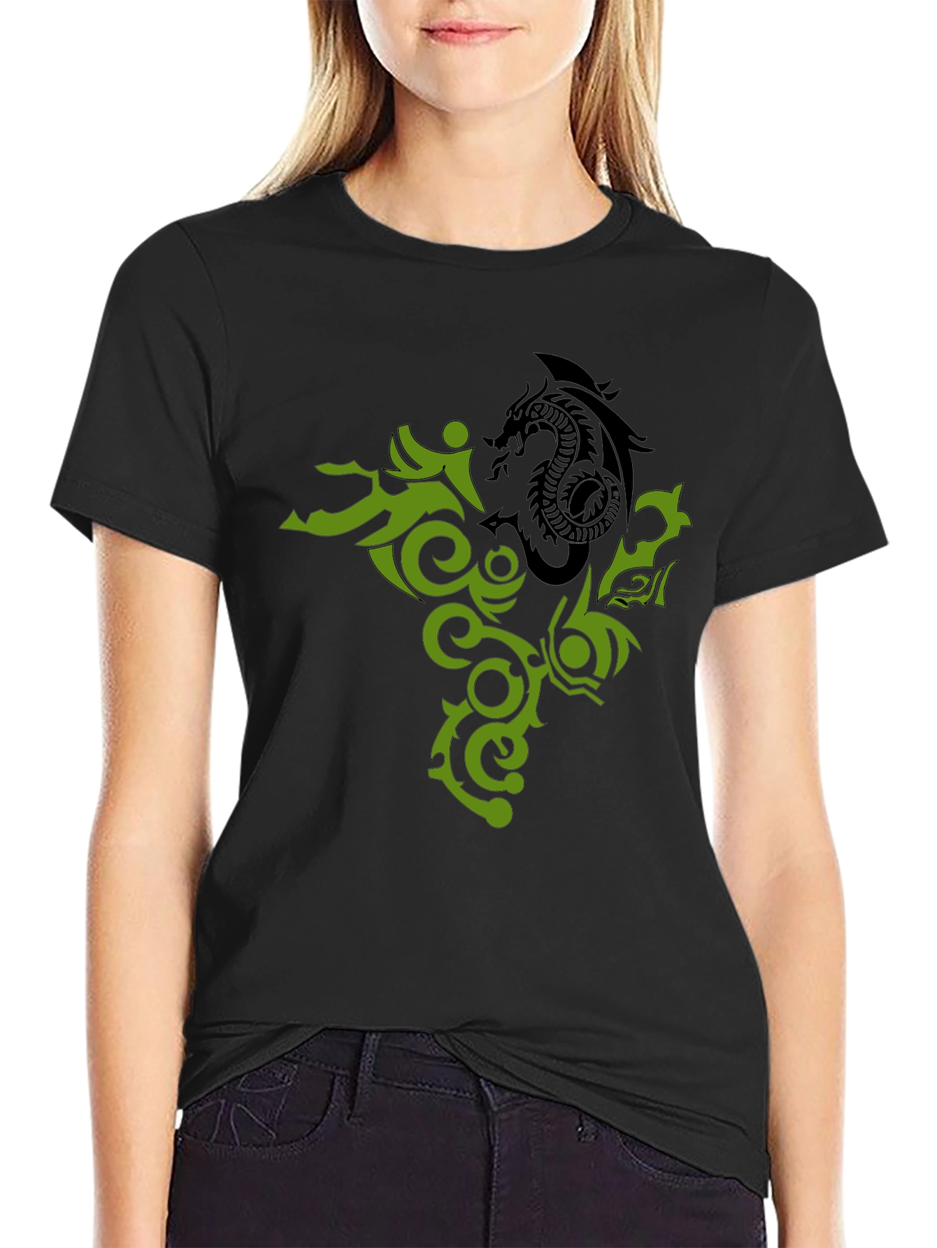 Dragon Tattoo Graphic Black T-Shirt