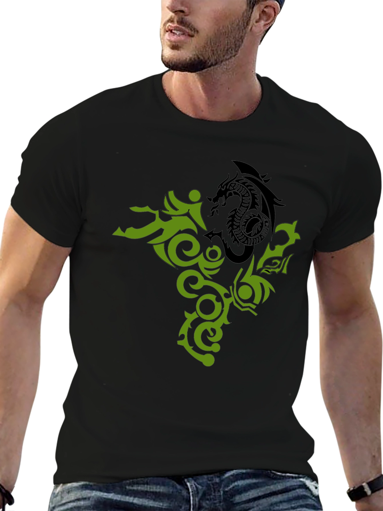 Dragon Tattoo Graphic Black T-Shirt