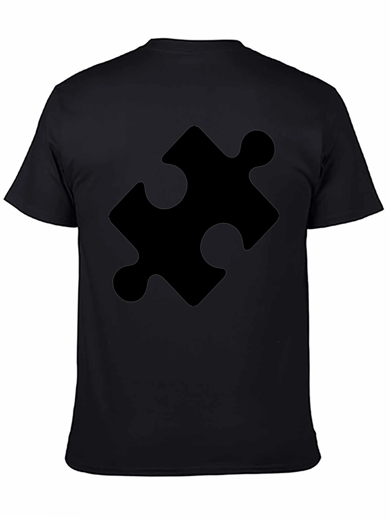 Puzzle Piece Graphic Tee - Classic Black Cotton T-Shirt