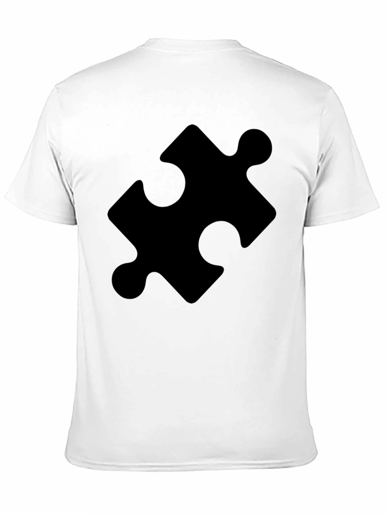 Puzzle Piece Graphic Tee - Classic Black Cotton T-Shirt