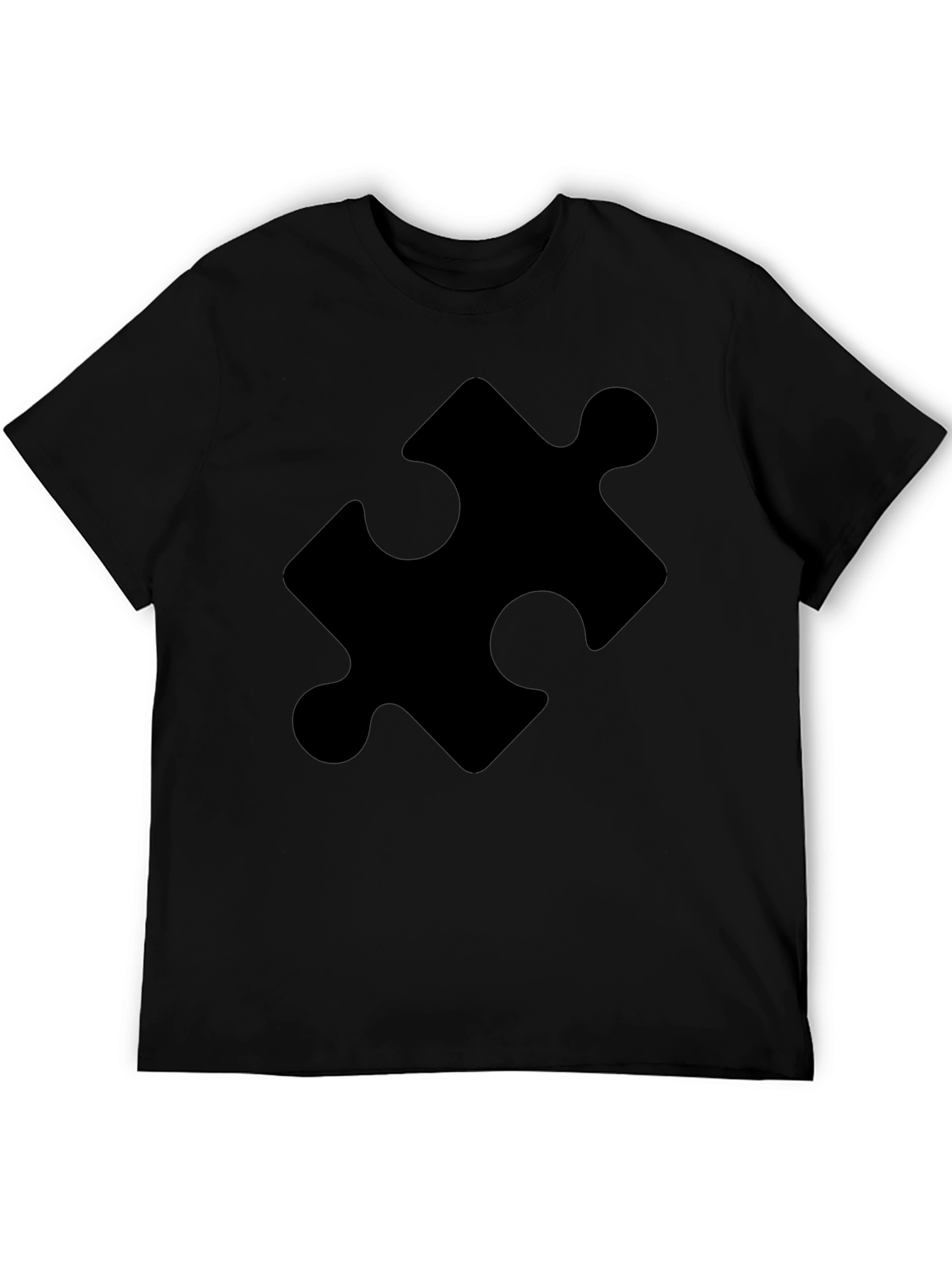 Puzzle Piece Graphic Tee - Classic Black Cotton T-Shirt