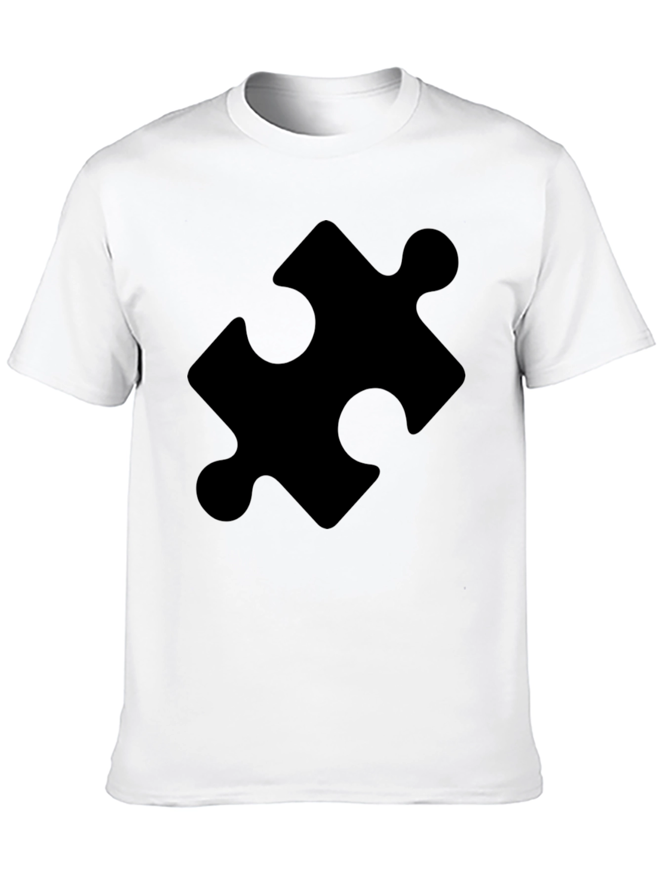 Puzzle Piece Graphic Tee - Classic Black Cotton T-Shirt