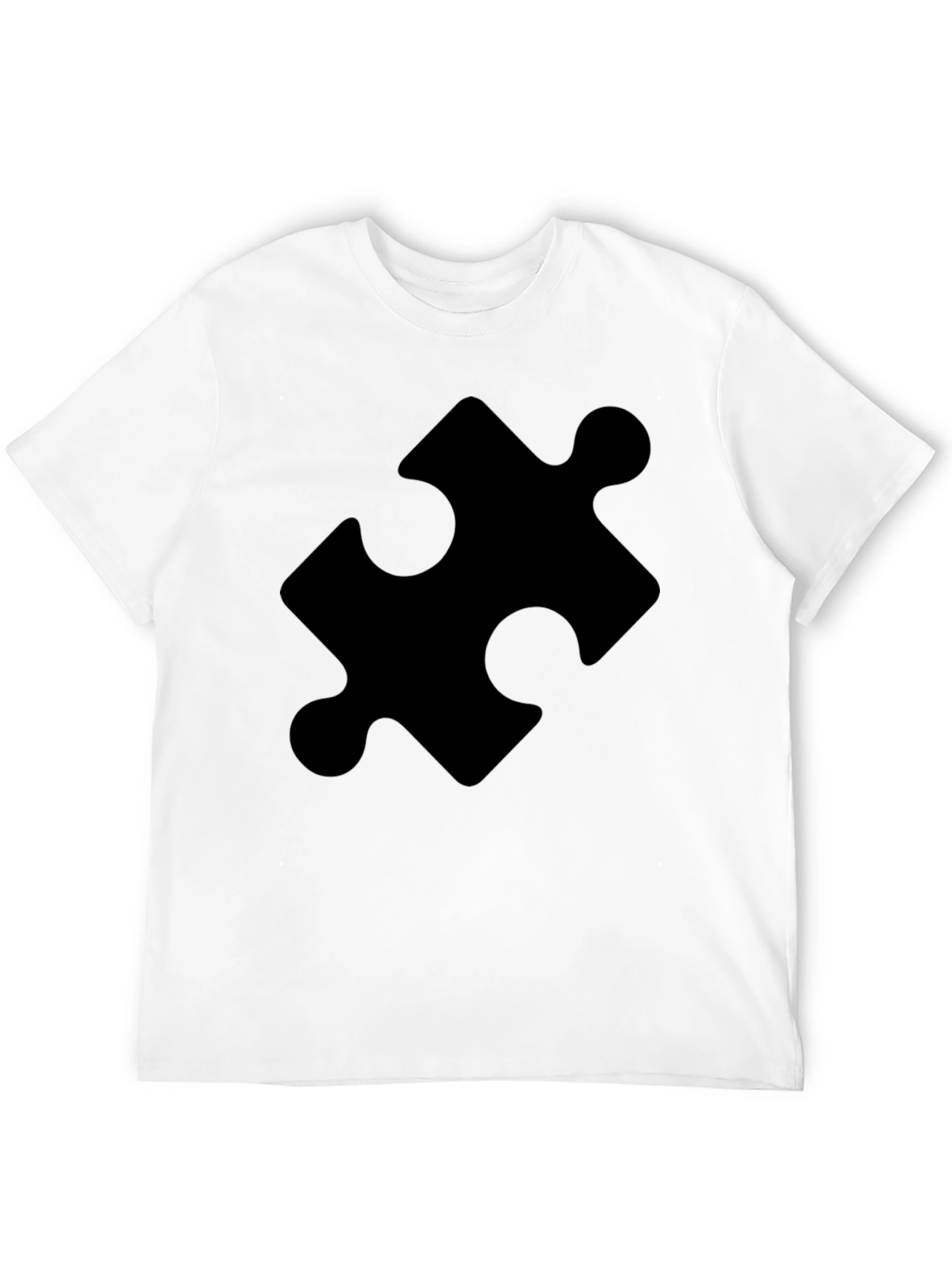 Puzzle Piece Graphic Tee - Classic Black Cotton T-Shirt