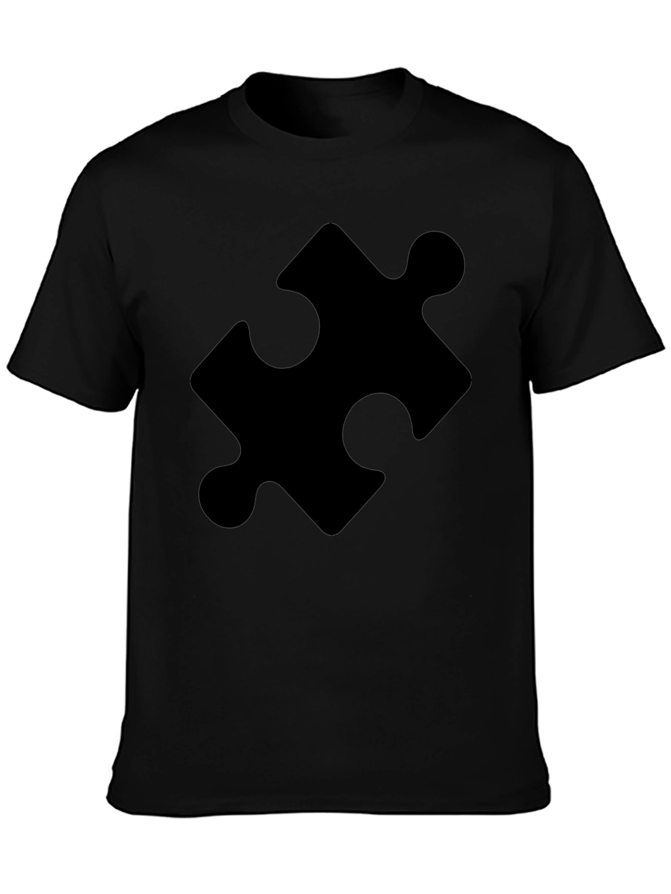 Puzzle Piece Graphic Tee - Classic Black Cotton T-Shirt