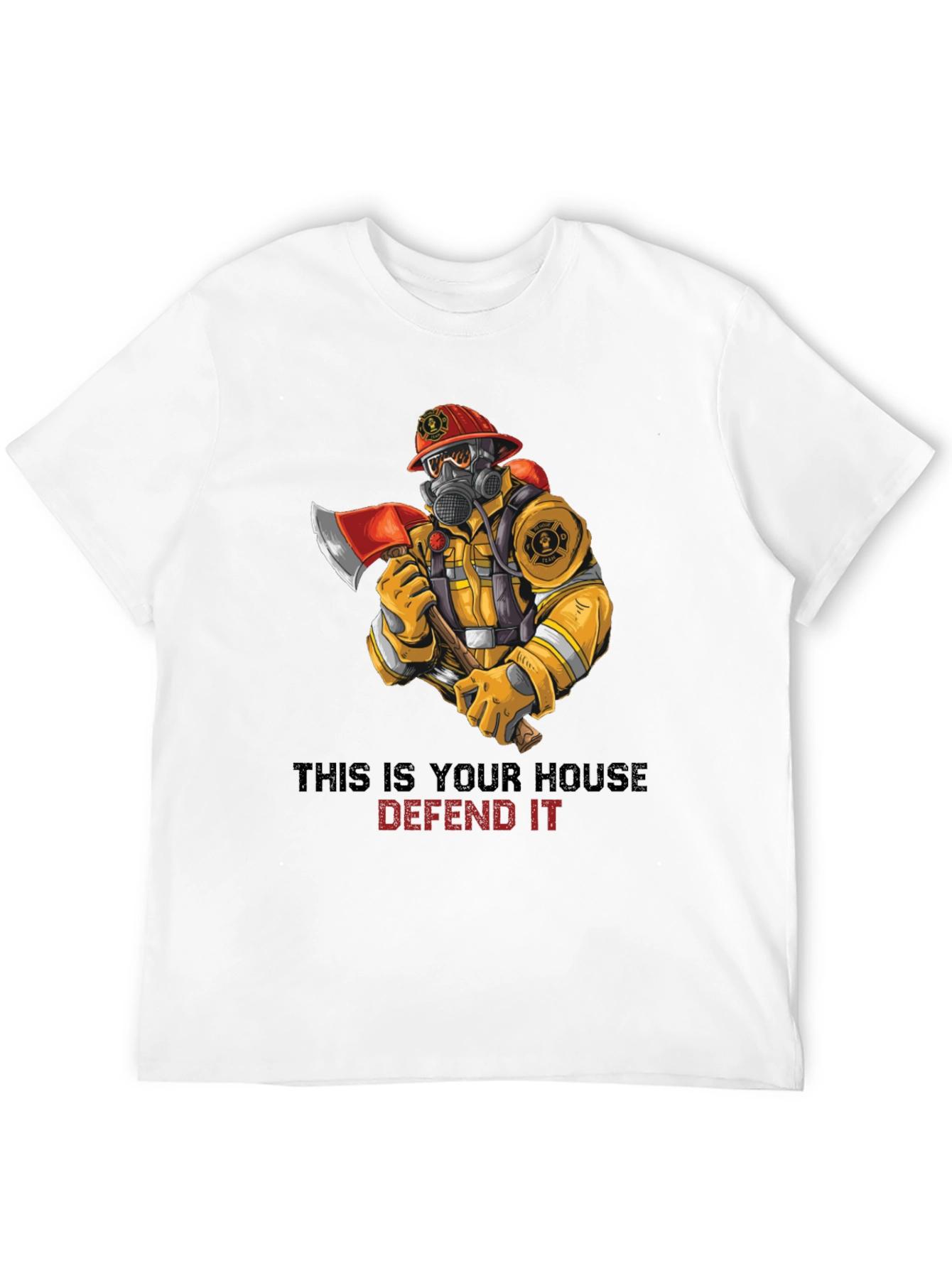 Firefighter Protect Our House Graphic T-Shirt