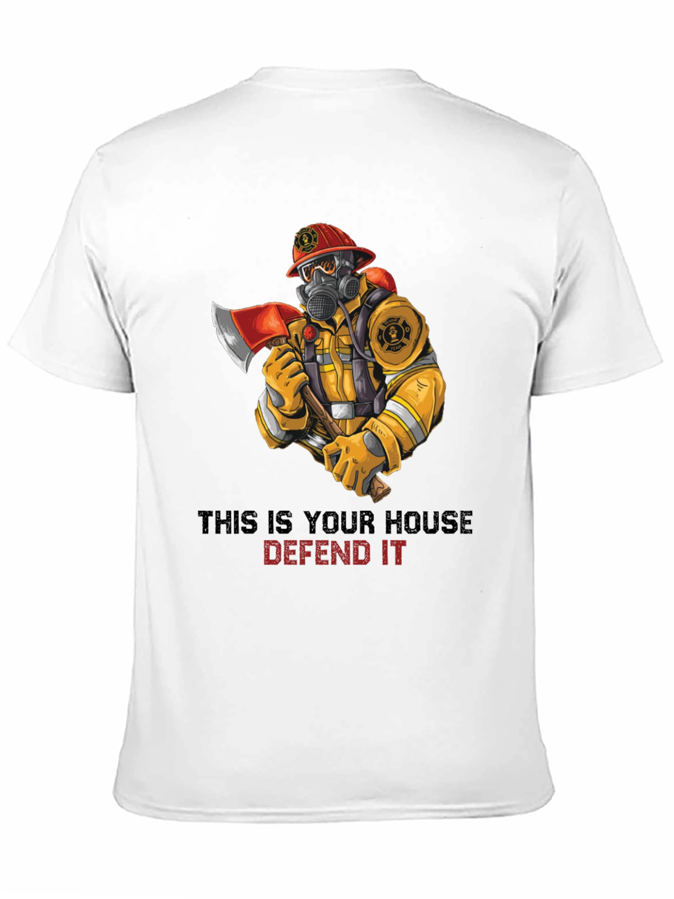 Firefighter Protect Our House Graphic T-Shirt