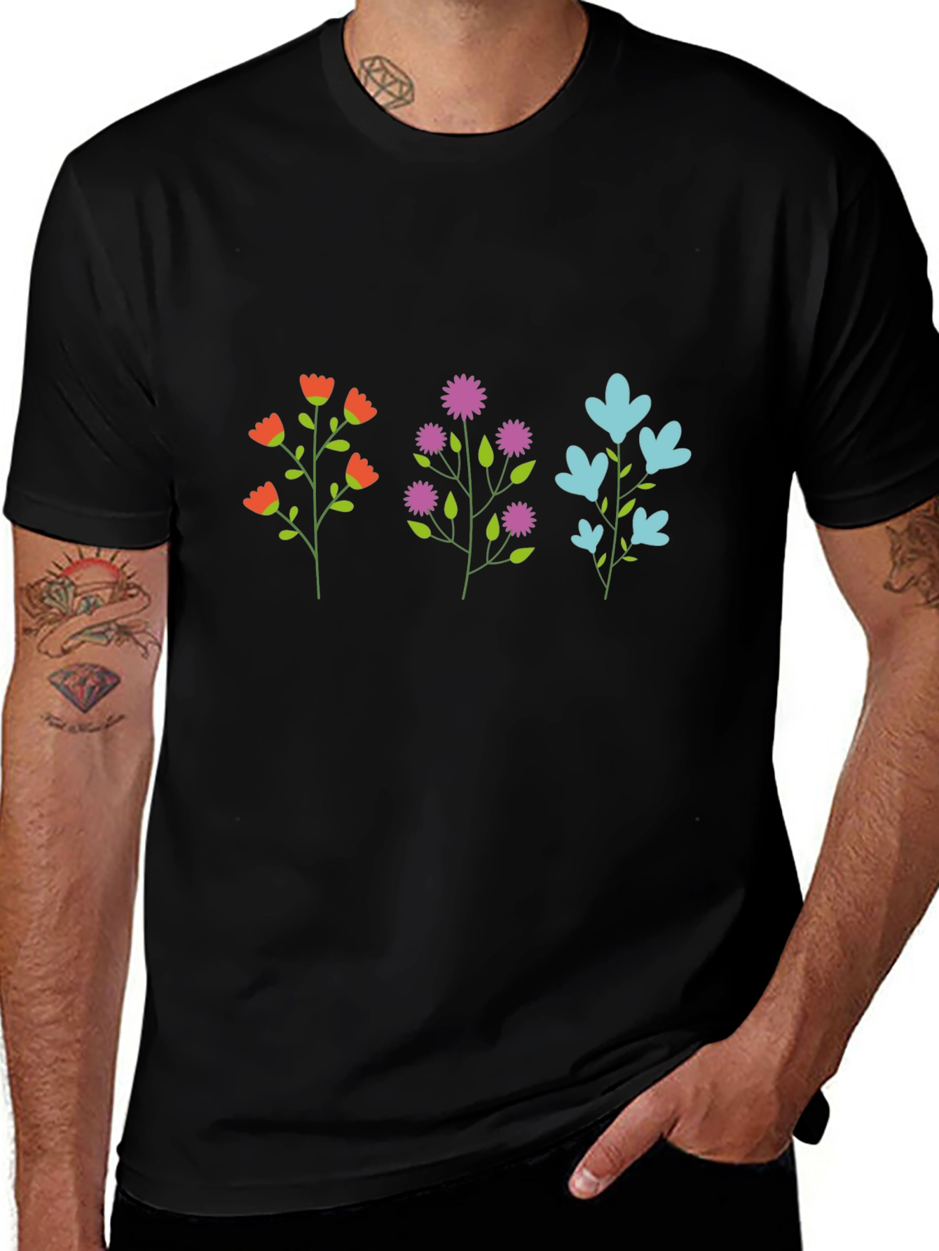 Floral Trio Graphic T-Shirt - Casual Comfort